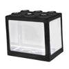 Mini Fish Tank LED Light Clear Ornament Aquarium Office Desktop Decor Black