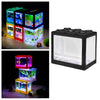 Mini Fish Tank LED Light Clear Ornament Aquarium Office Desktop Decor Black