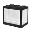 Mini Fish Tank LED Light Clear Ornament Aquarium Office Desktop Decor Black