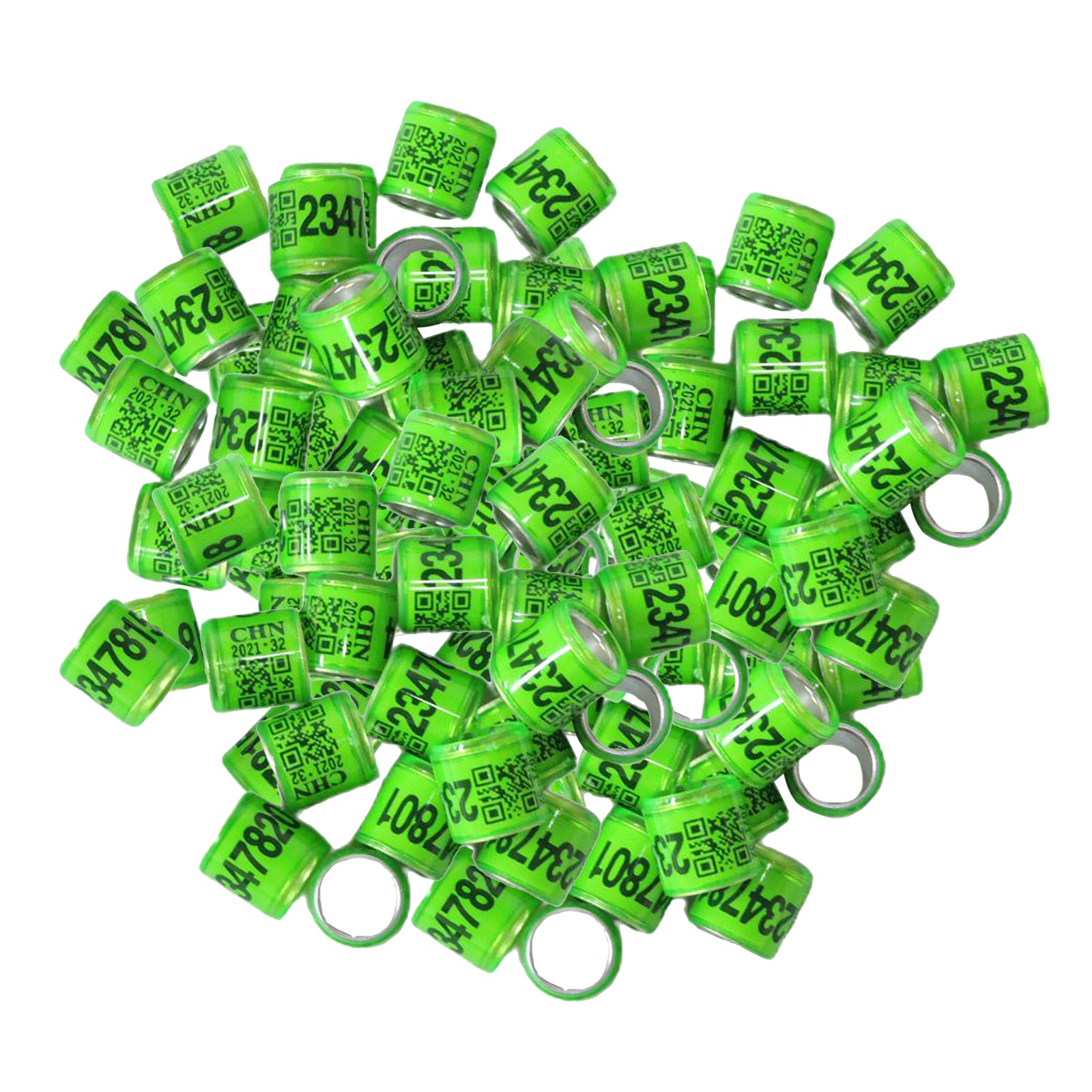 100pcs Identify Dove Rings Leg Rings Pigeon Bands for Canary Grass Green