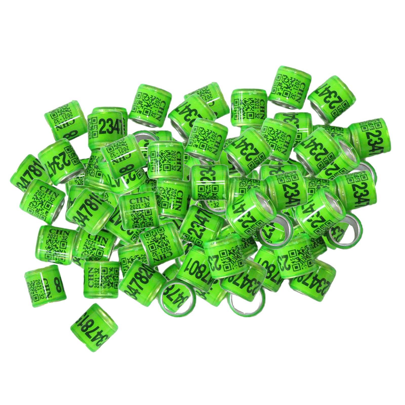 100pcs Identify Dove Rings Leg Rings Pigeon Bands for Canary Grass Green