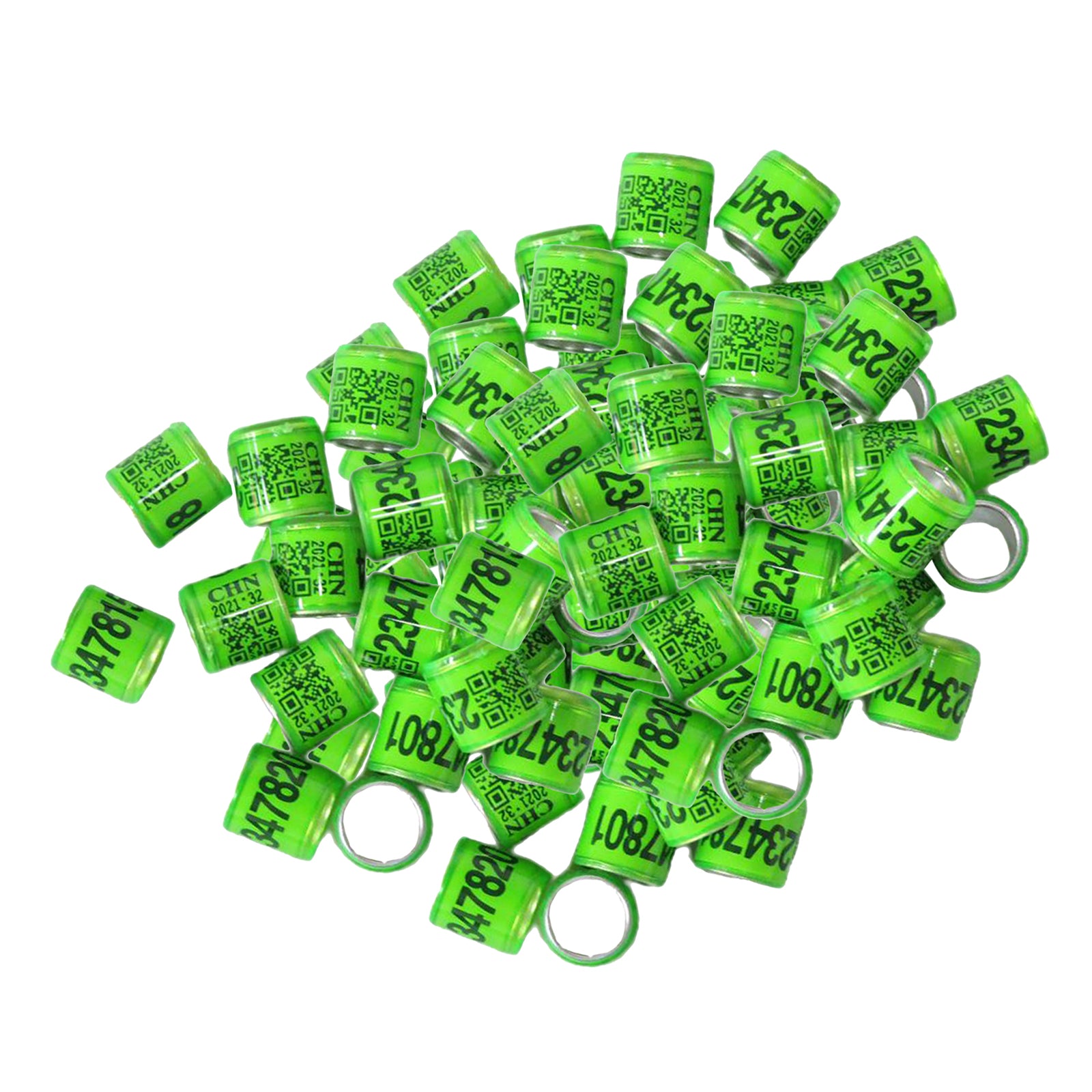 100pcs Identify Dove Rings Leg Rings Pigeon Bands for Canary Grass Green