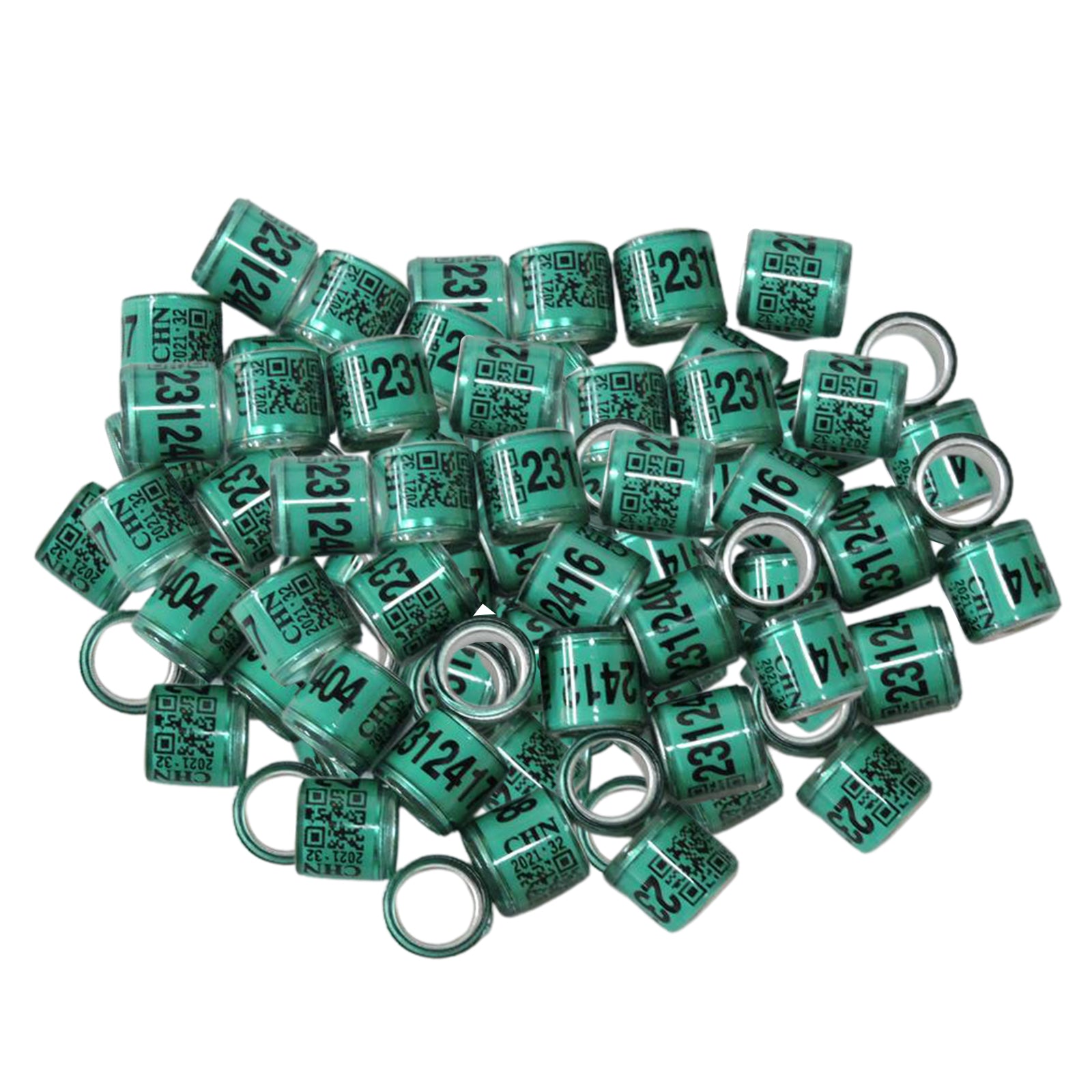 100pcs Identify Dove Rings Leg Rings Pigeon Bands for Canary Green