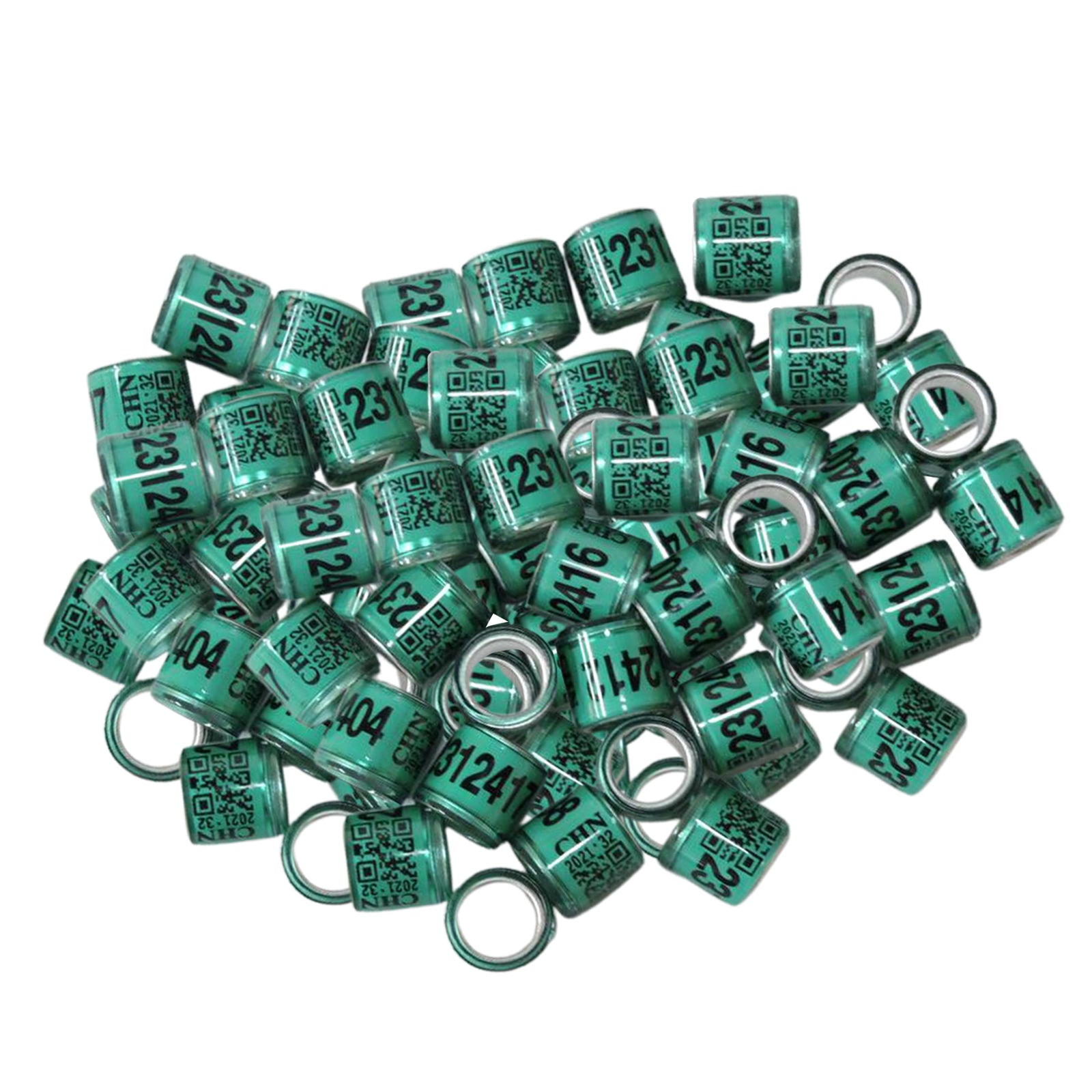 100pcs Identify Dove Rings Leg Rings Pigeon Bands for Canary Green