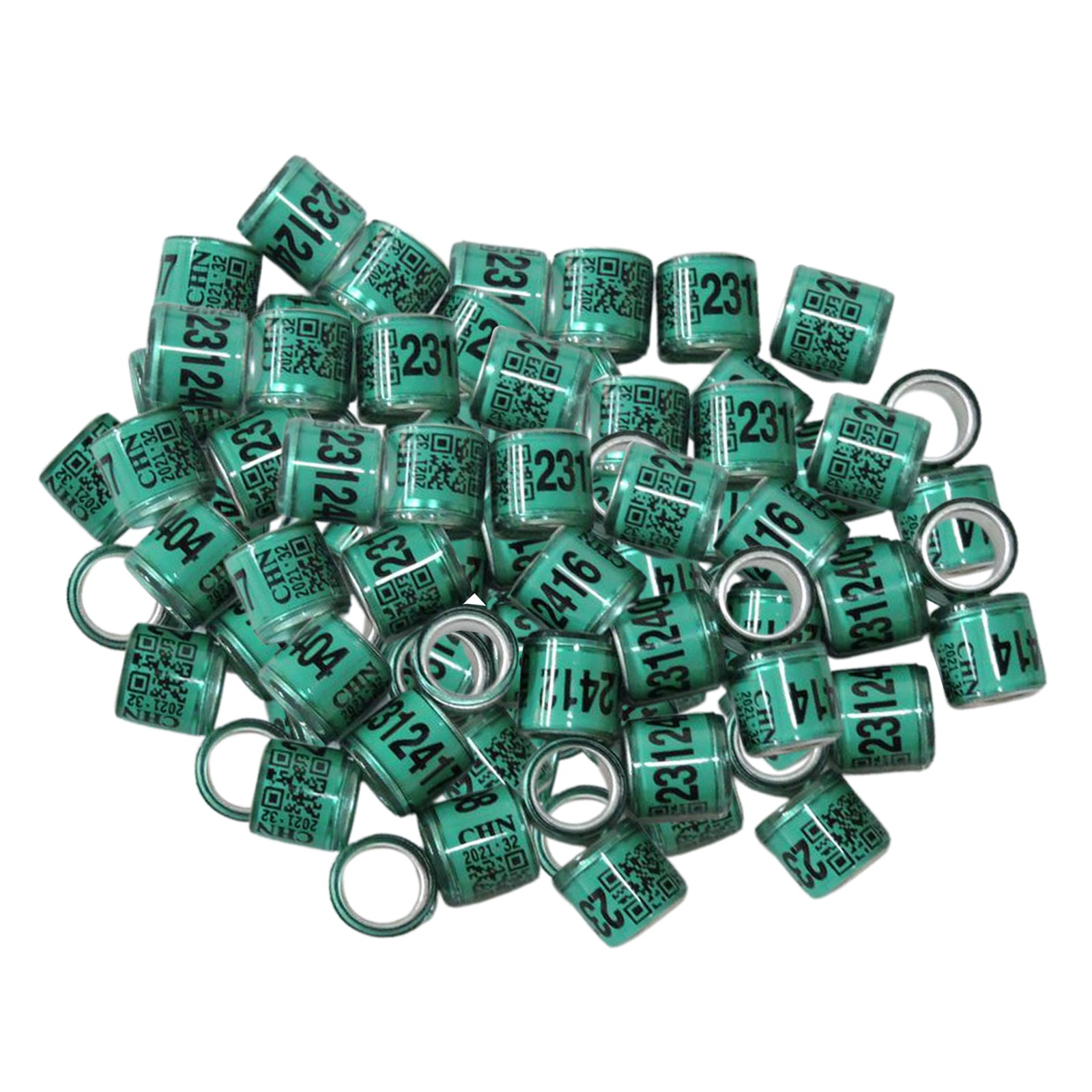 100pcs Identify Dove Rings Leg Rings Pigeon Bands for Canary Green