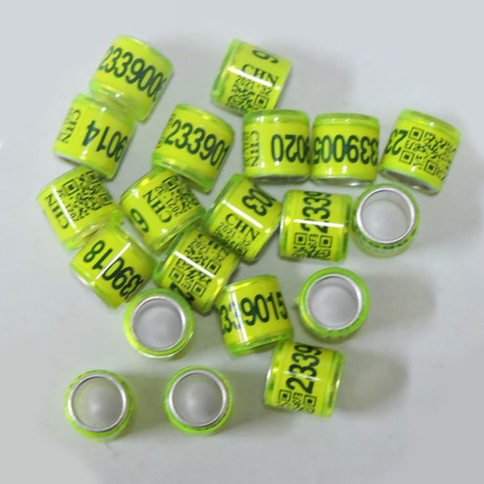 100pcs Identify Dove Rings Leg Rings Pigeon Bands for Canary Light Yellow