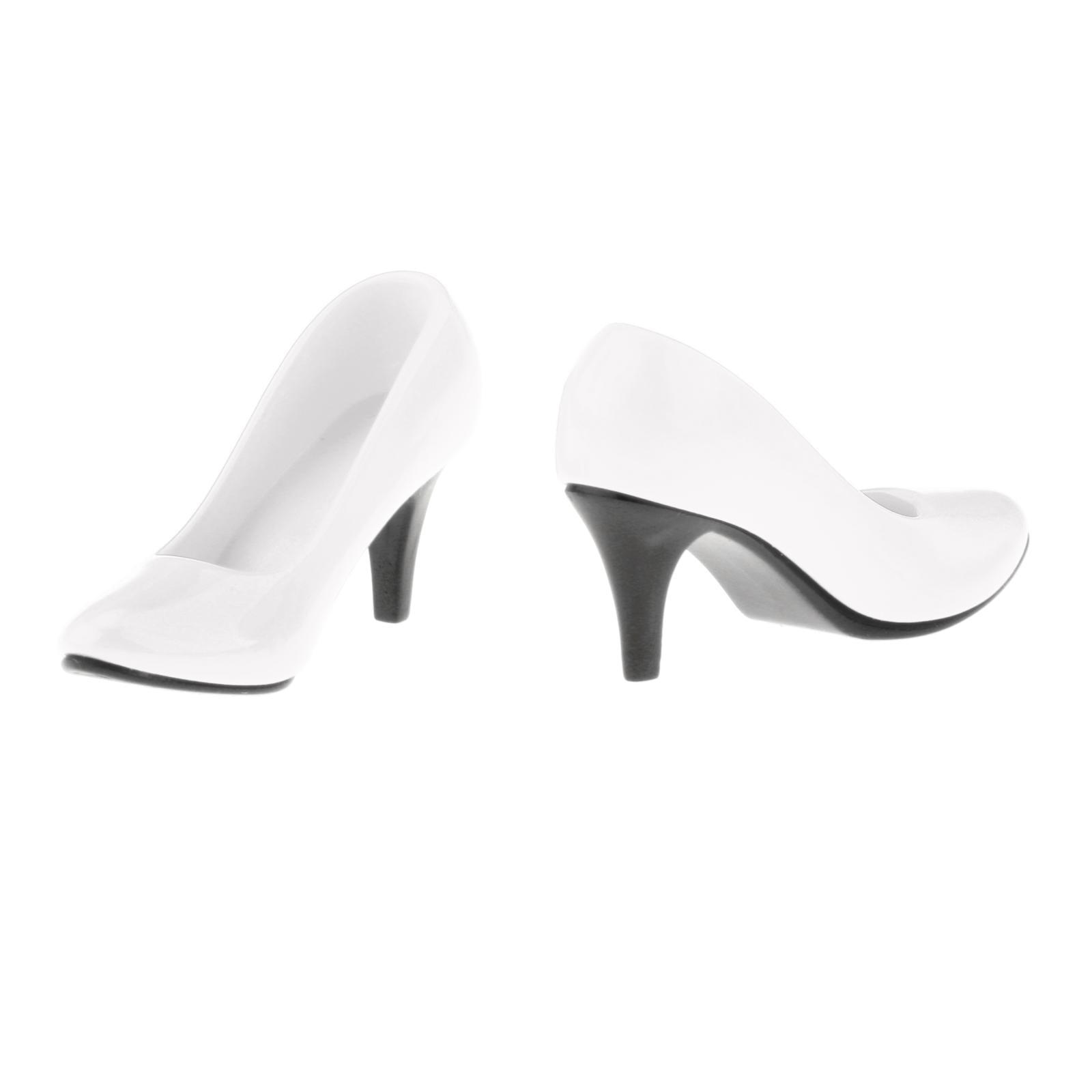 1/6 Womans Fashion High Heel Shoes Pump for 12inch OB OD Figures White