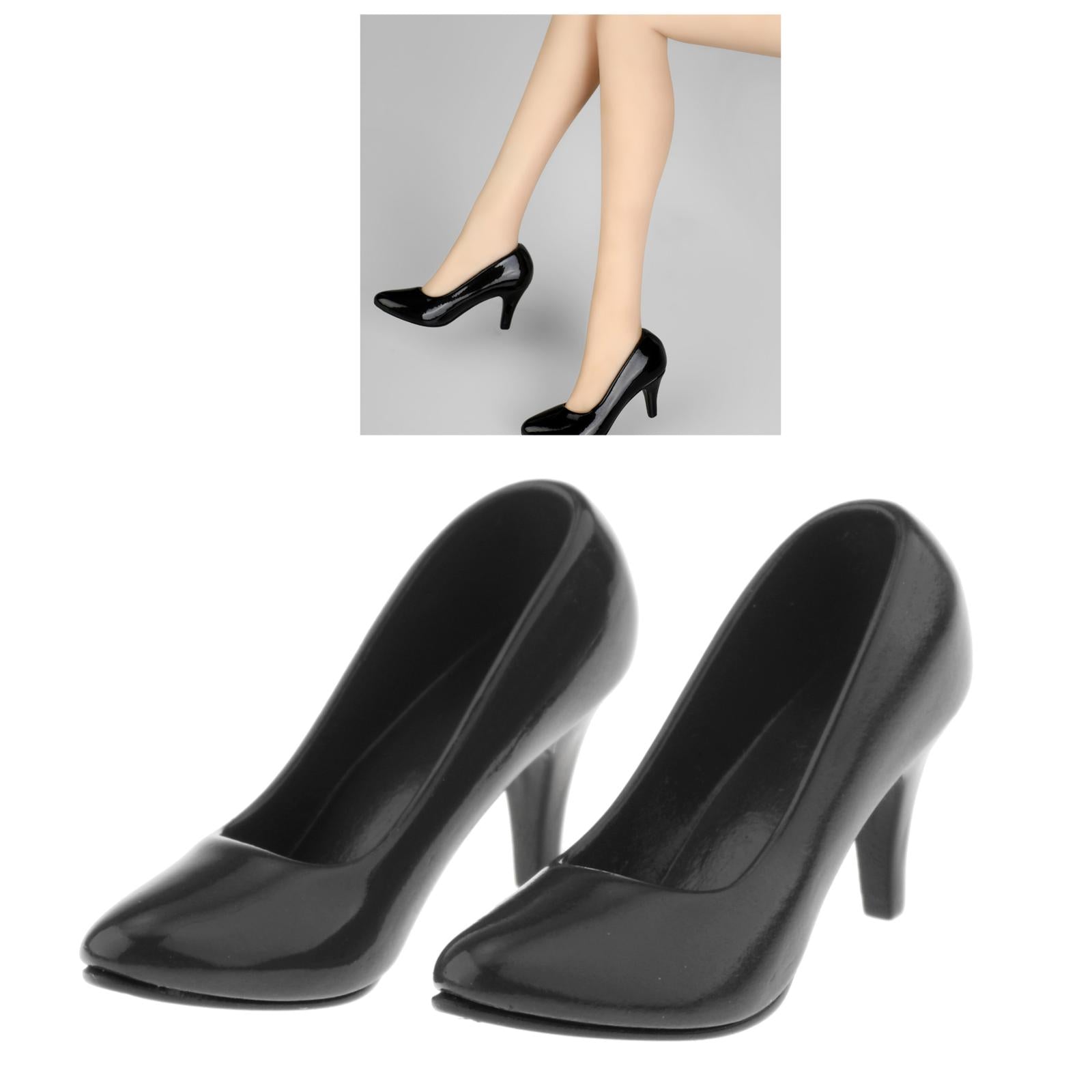 1/6 Womans Fashion High Heel Shoes Pump for 12inch OB OD Figures Black