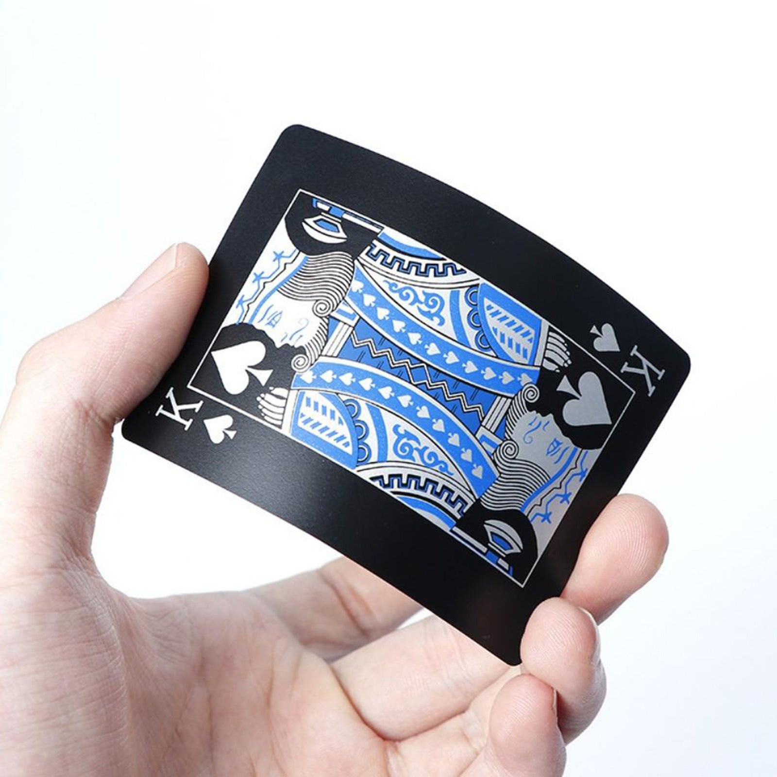 Waterproof PVC Playing Cards Black Poker Party Magic Game Fun Blue Silver