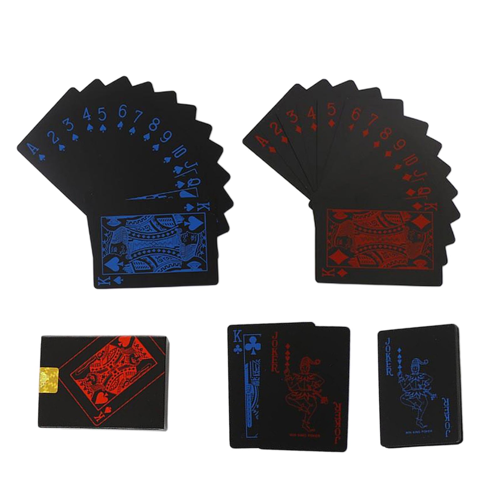 Waterproof PVC Playing Cards Black Poker Party Magic Game Fun Red Blue