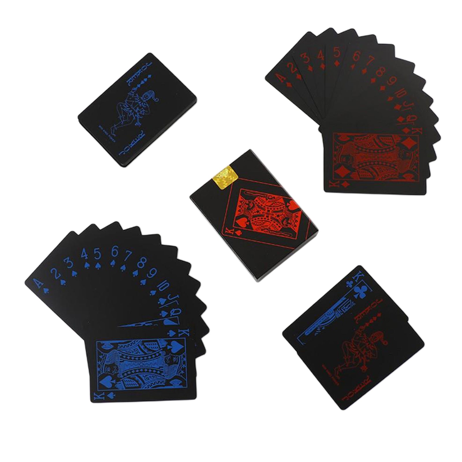 Waterproof PVC Playing Cards Black Poker Party Magic Game Fun Red Blue