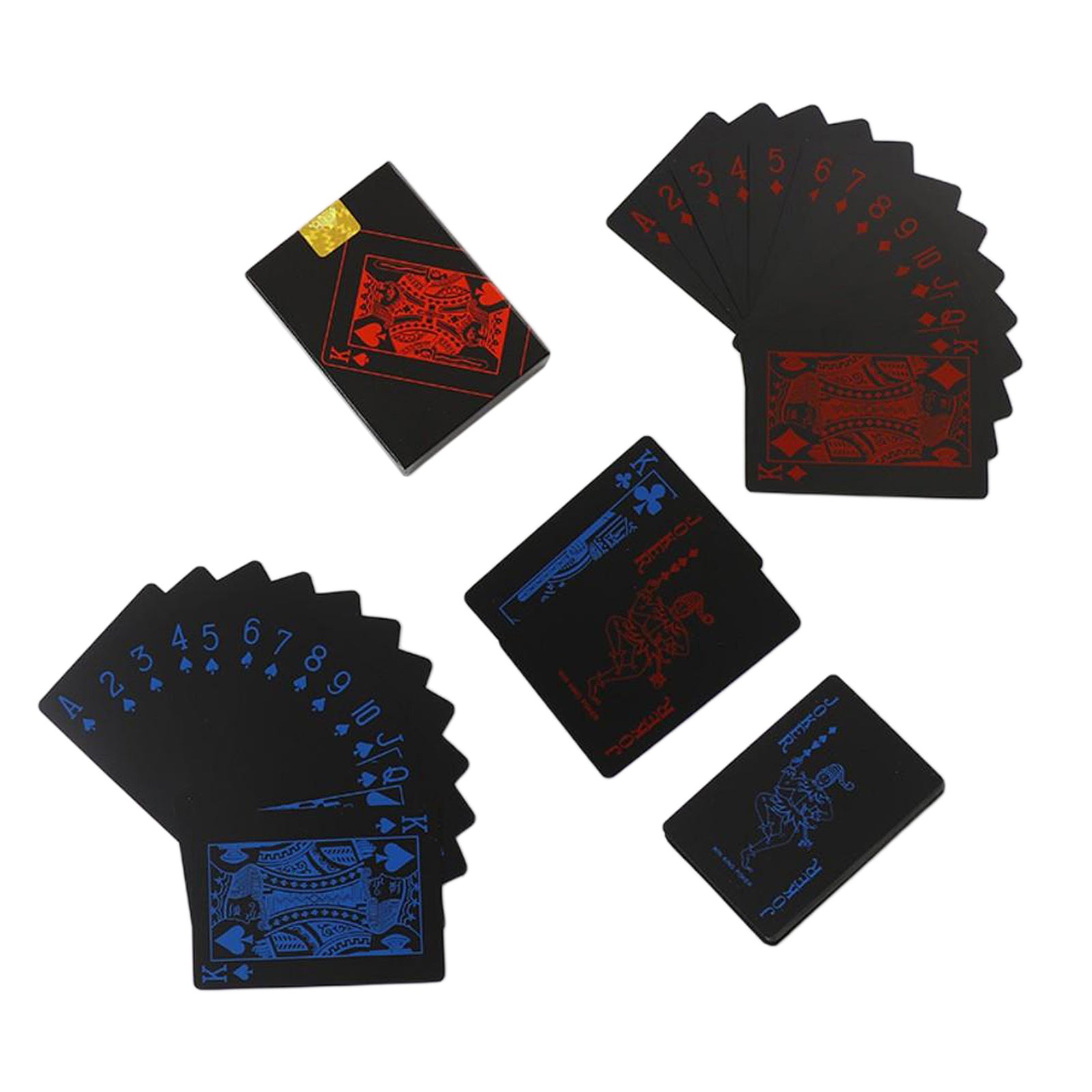 Waterproof PVC Playing Cards Black Poker Party Magic Game Fun Red Blue