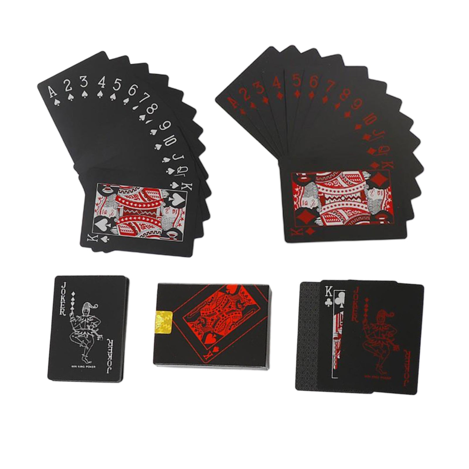 Waterproof PVC Playing Cards Black Poker Party Magic Game Fun Red Silver