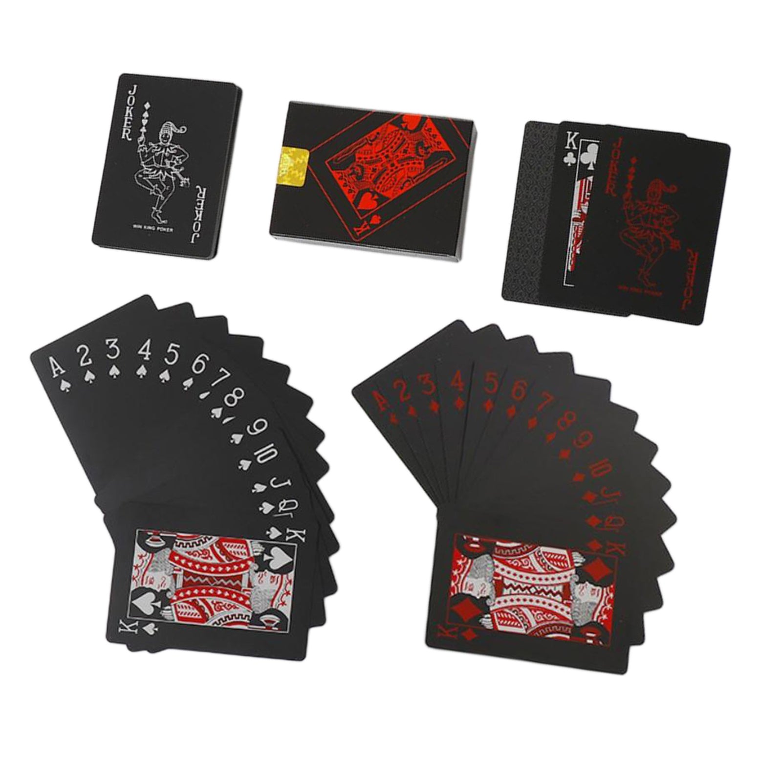 Waterproof PVC Playing Cards Black Poker Party Magic Game Fun Red Silver