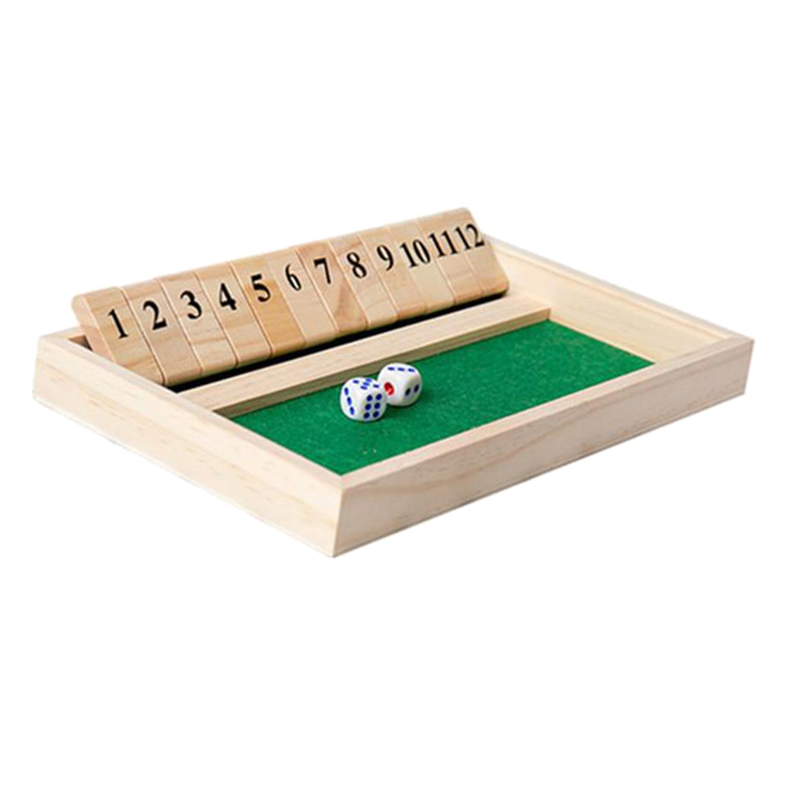 Shut The Box Game - 12 Numbers Wooden Dice Game Game Family Traditional Game