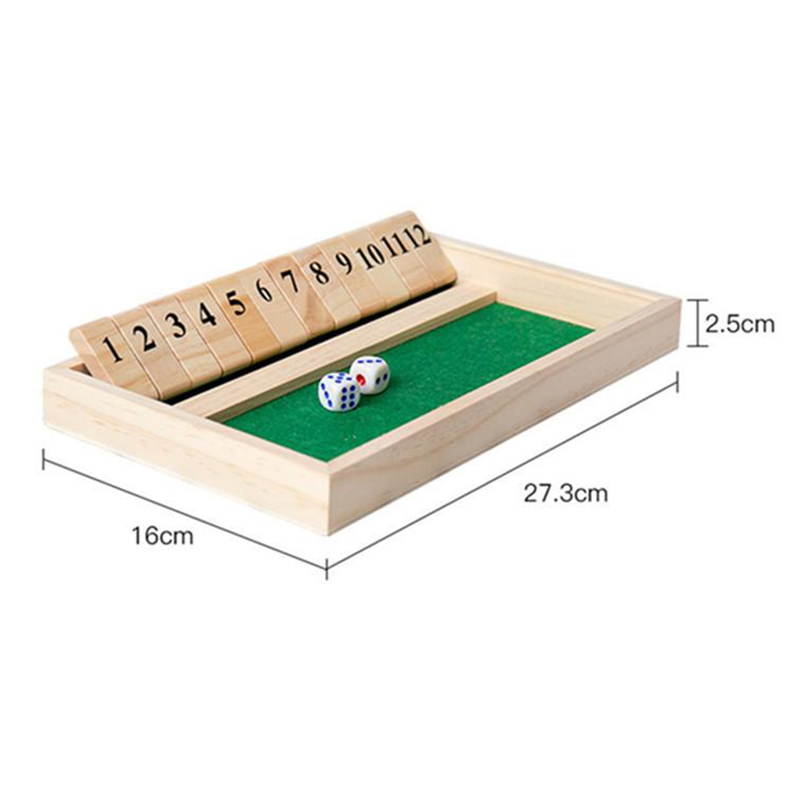 Shut The Box Game - 12 Numbers Wooden Dice Game Game Family Traditional Game