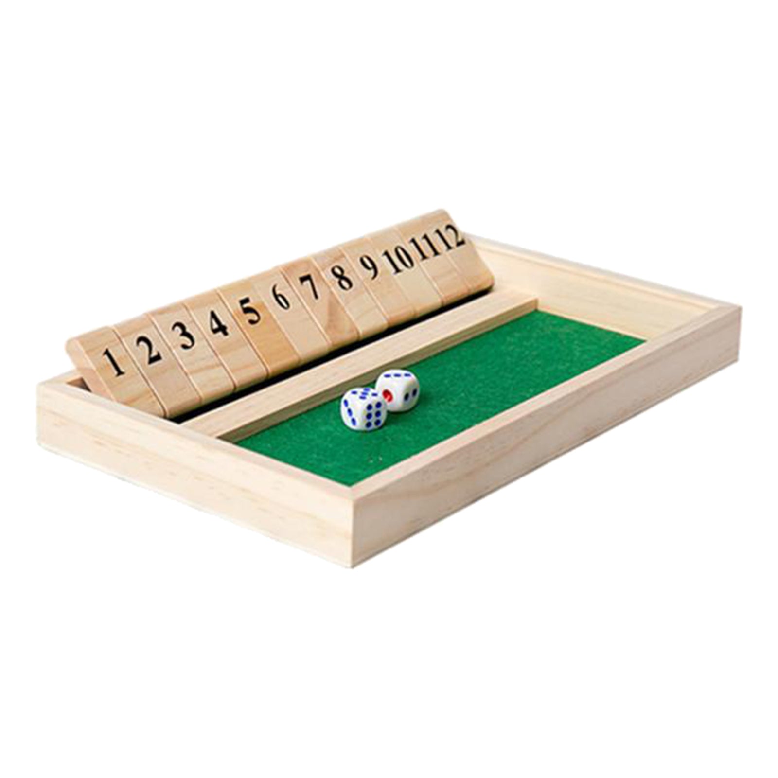 Shut The Box Game - 12 Numbers Wooden Dice Game Game Family Traditional Game