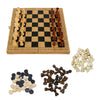3-in-1 International Wooden Folding Chess Checker& Backgammon Board Game Set 34x34x3cm