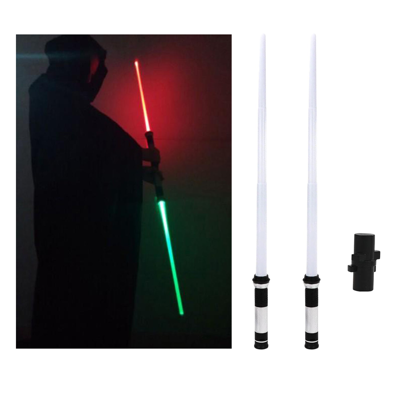 LED Light Up Sword with Sound Effects for Costume War Fighters Warriors Toy 2pcs