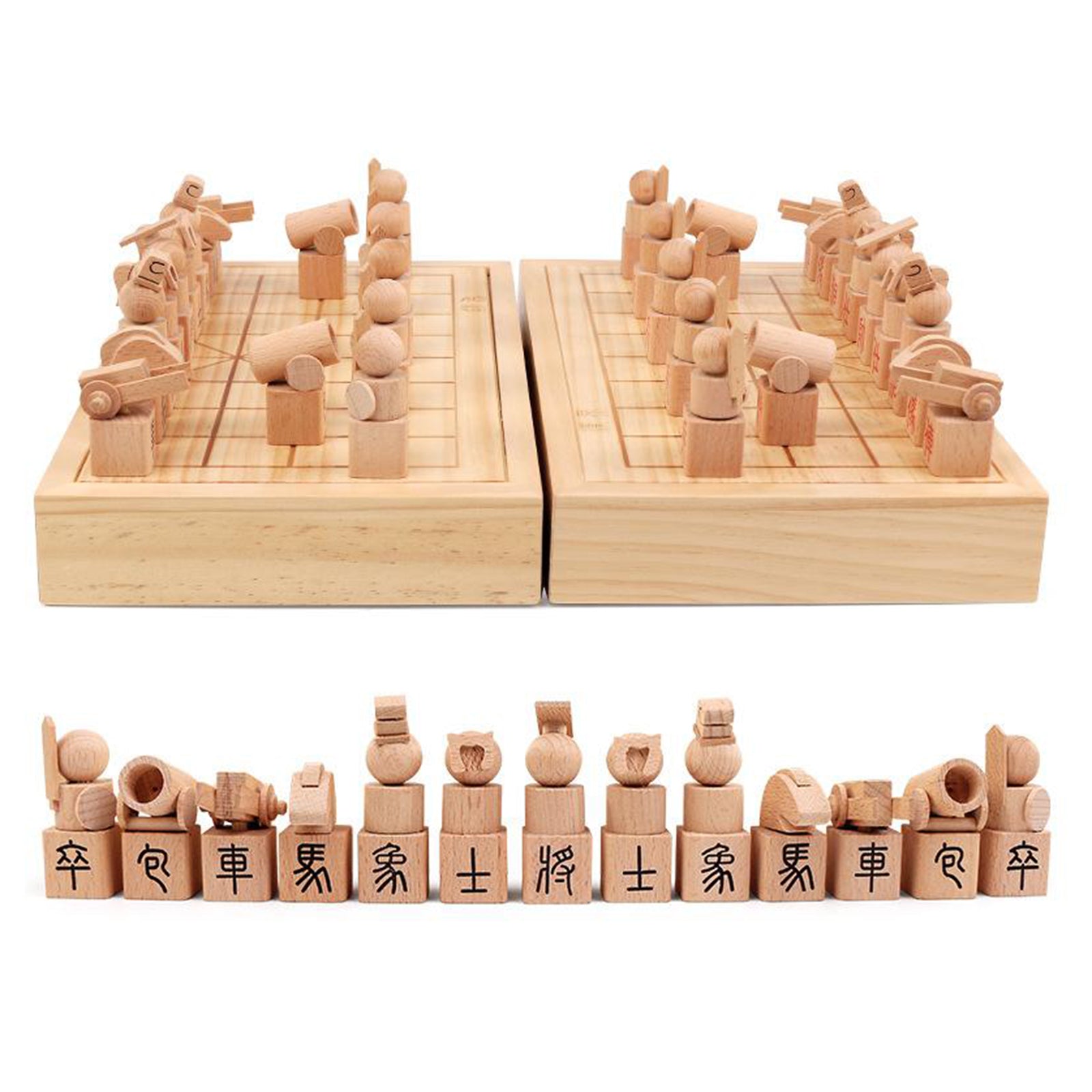 Wooden Foldable Chinese Chess Traditional Tabletop Strategy and Skill Game