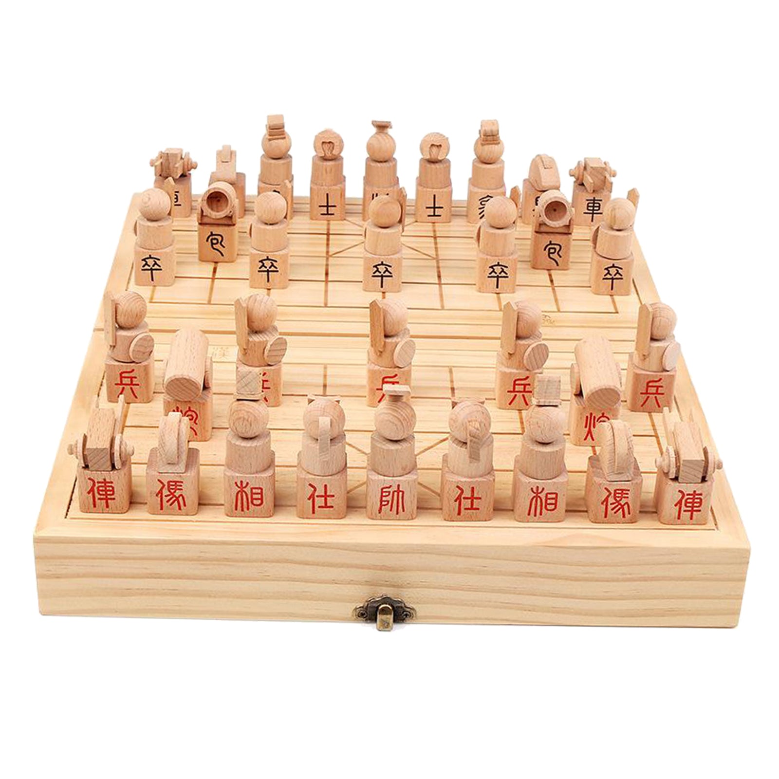 Wooden Foldable Chinese Chess Traditional Tabletop Strategy and Skill Game