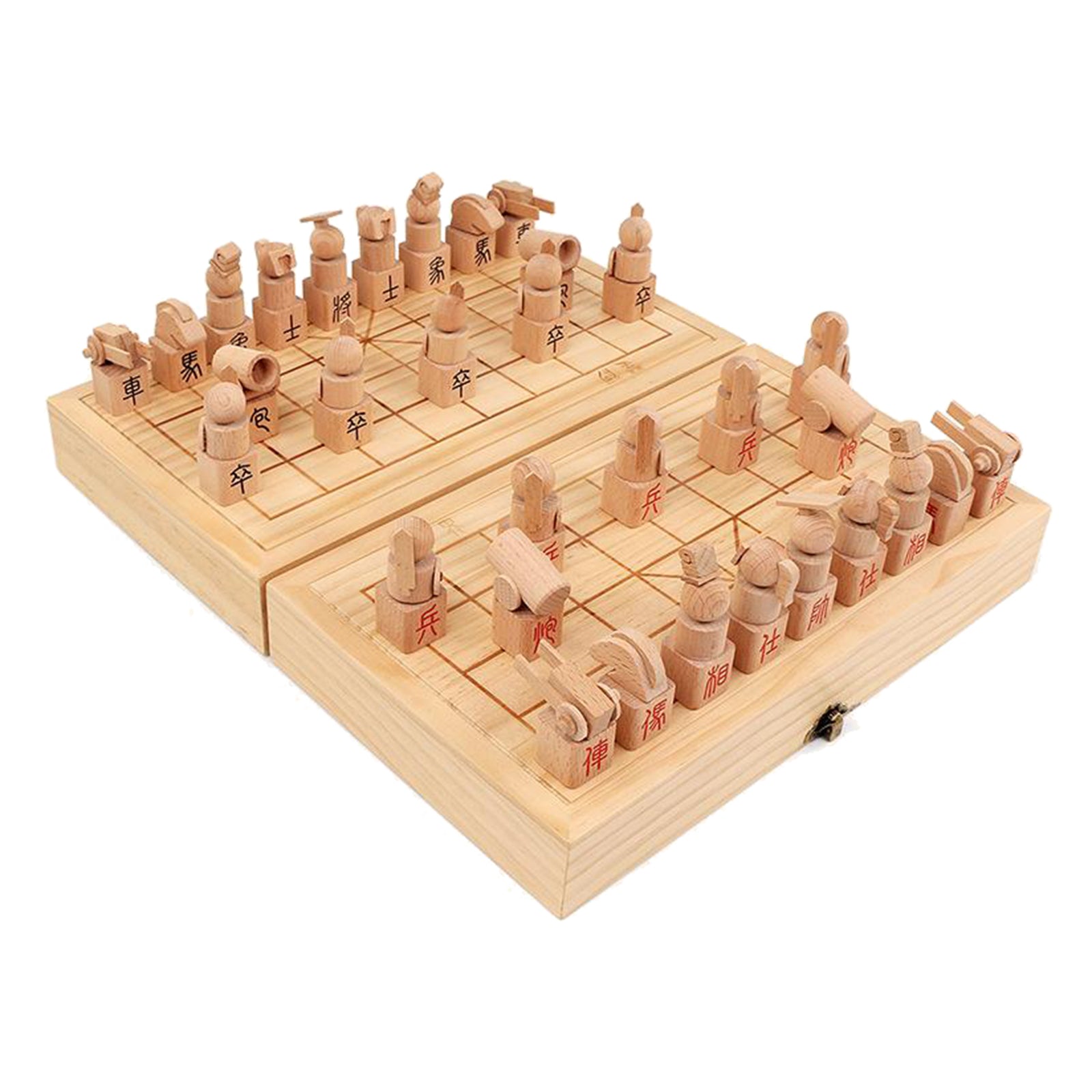 Wooden Foldable Chinese Chess Traditional Tabletop Strategy and Skill Game