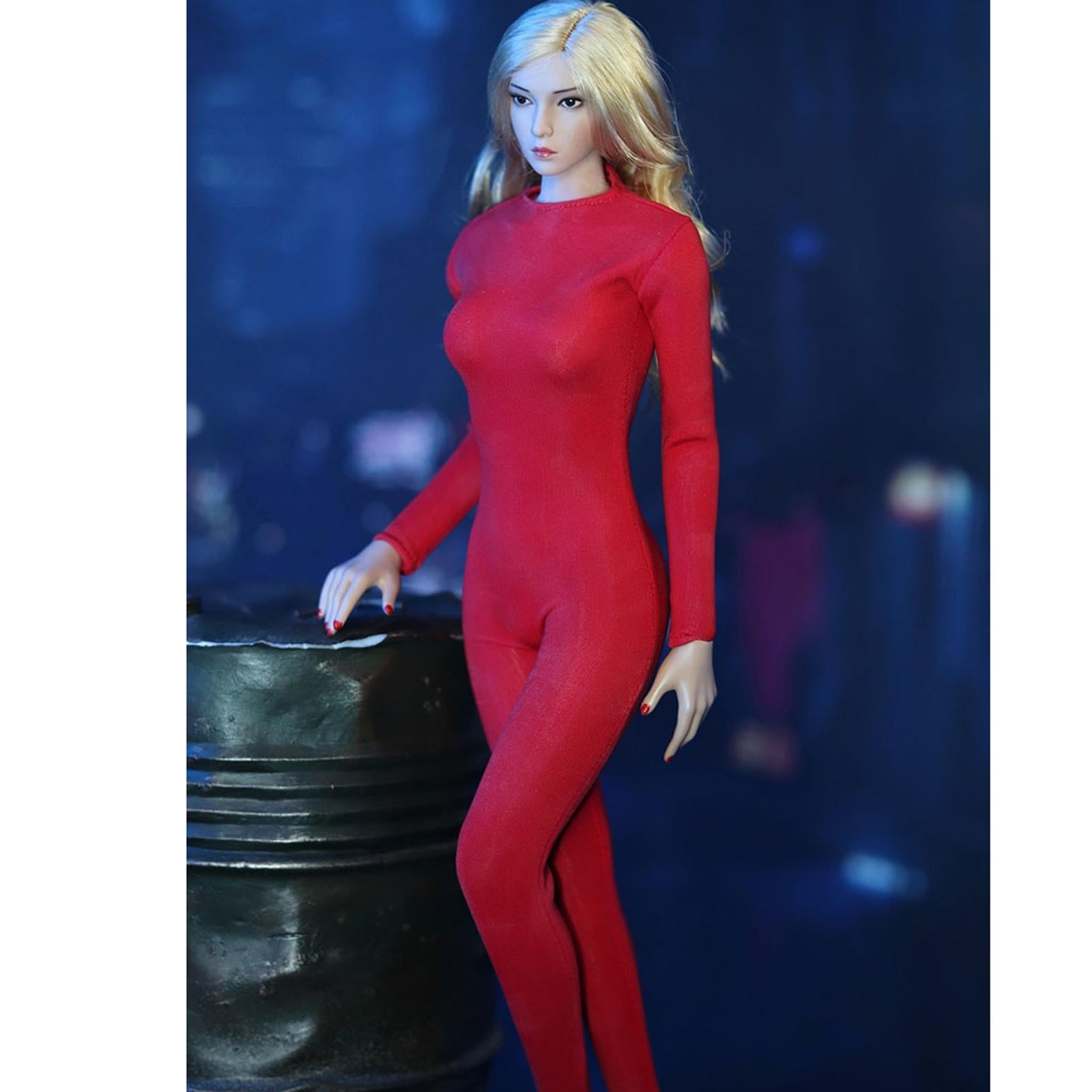 1/6 Long Sleeve Tight Fitting Clothes for 12" DID Figures Accs Cloth Red