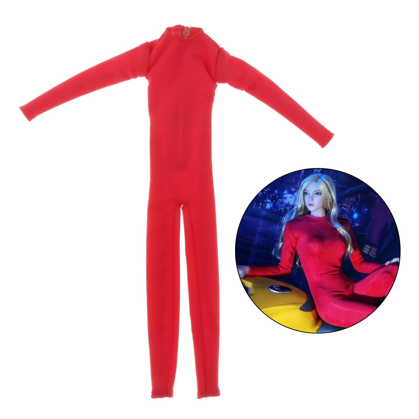 1/6 Long Sleeve Tight Fitting Clothes for 12" DID Figures Accs Cloth Red