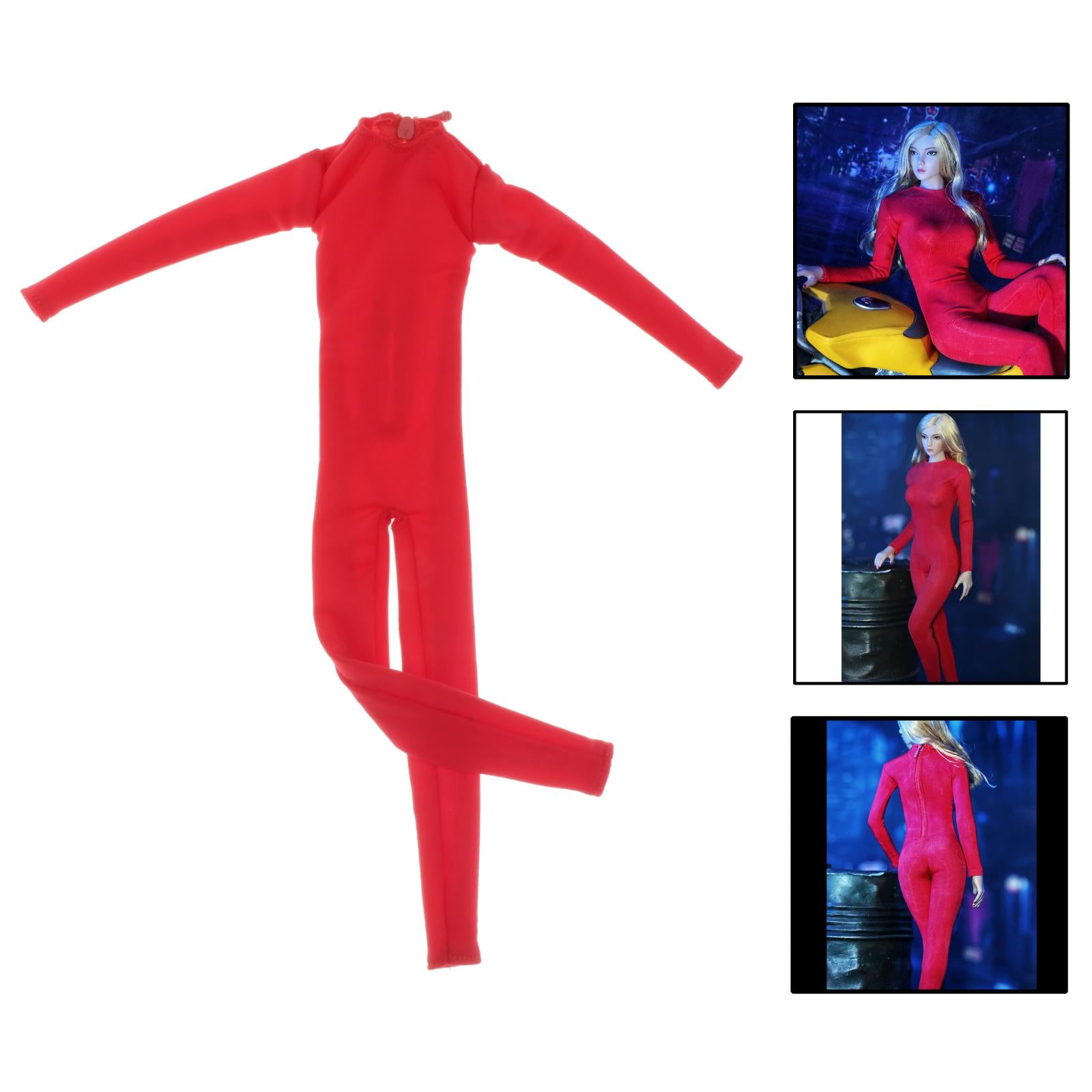 1/6 Long Sleeve Tight Fitting Clothes for 12" DID Figures Accs Cloth Red