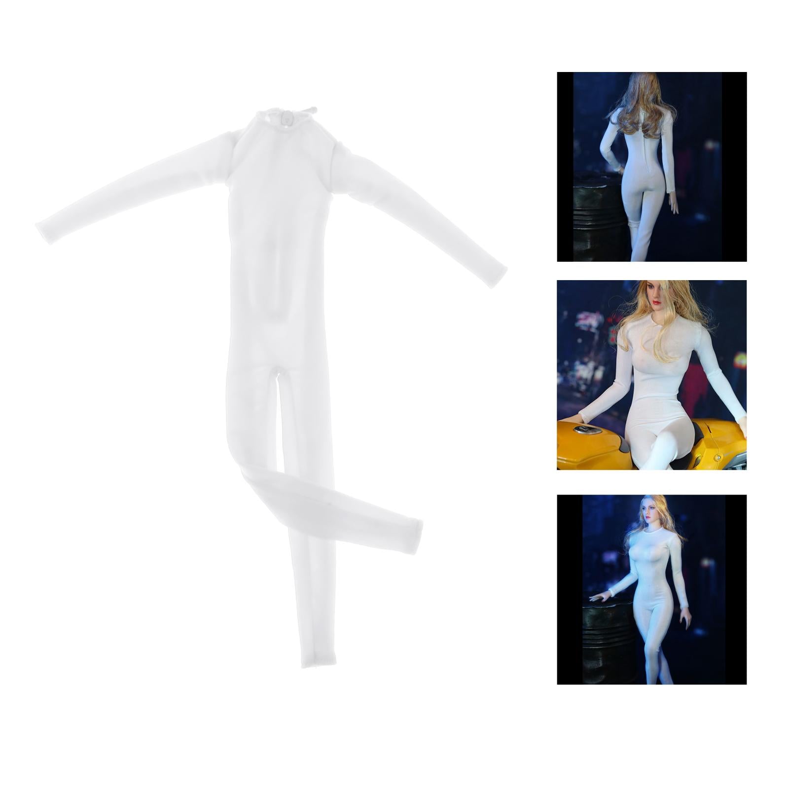 1/6 Long Sleeve Tight Fitting Clothes for 12" DID Figures Accs Cloth White
