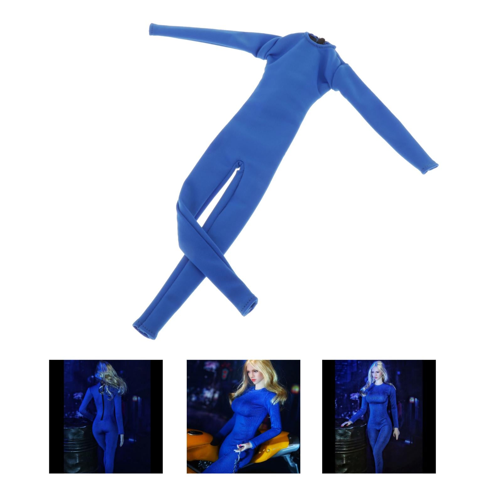 1/6 Long Sleeve Tight Fitting Clothes for 12" DID Figures Accs Cloth Blue