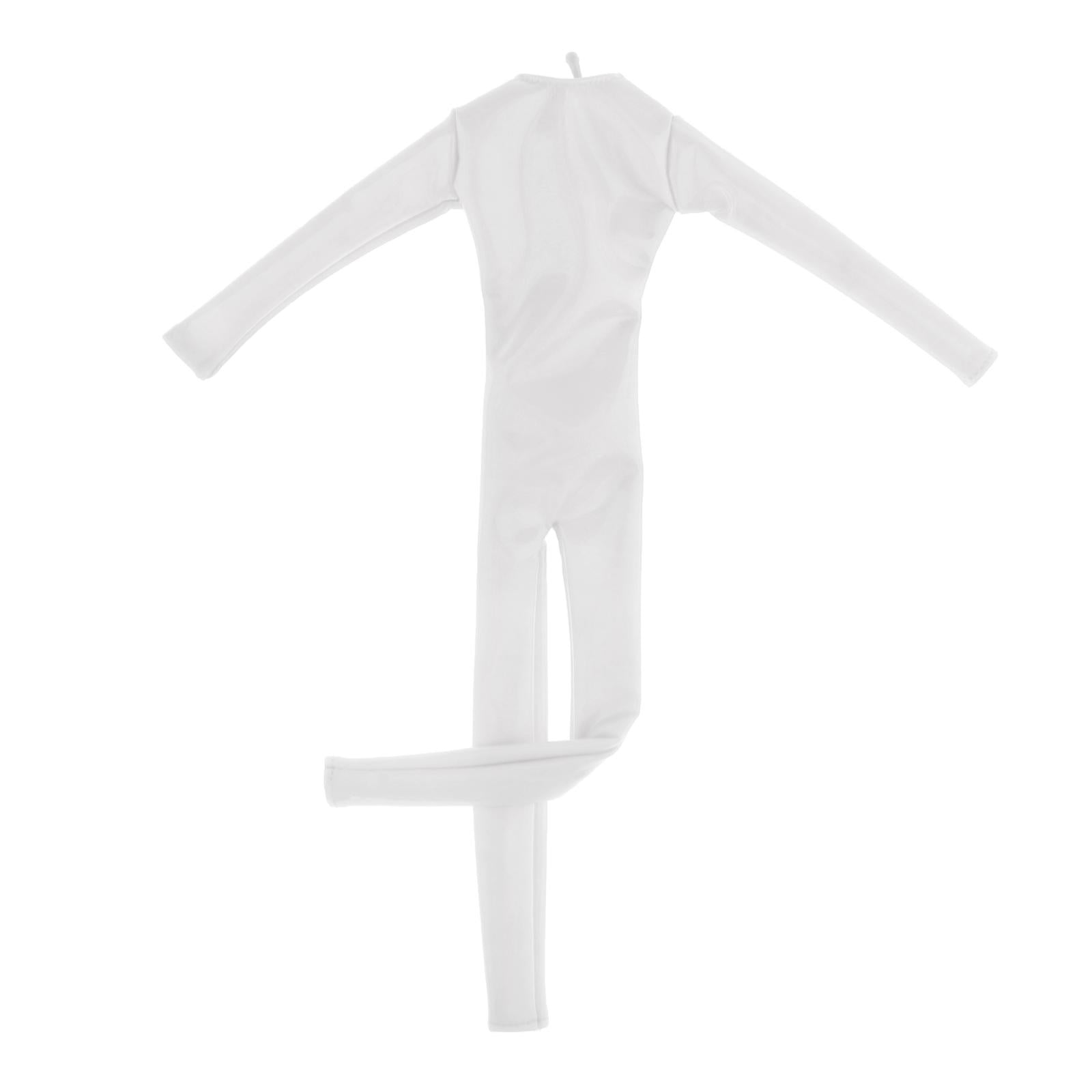 1/6 Long Sleeve Tight Fitting Clothes for 12" DID Figures Accs PU White