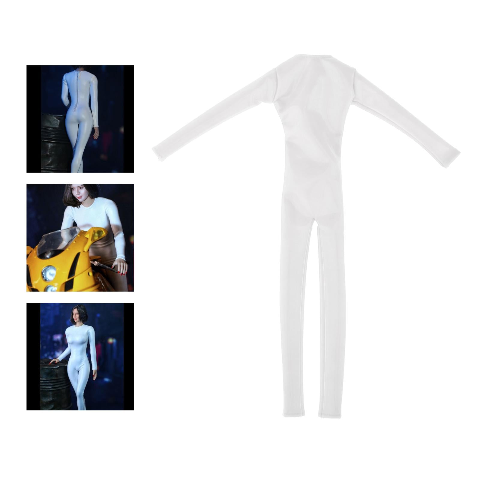 1/6 Long Sleeve Tight Fitting Clothes for 12" DID Figures Accs PU White