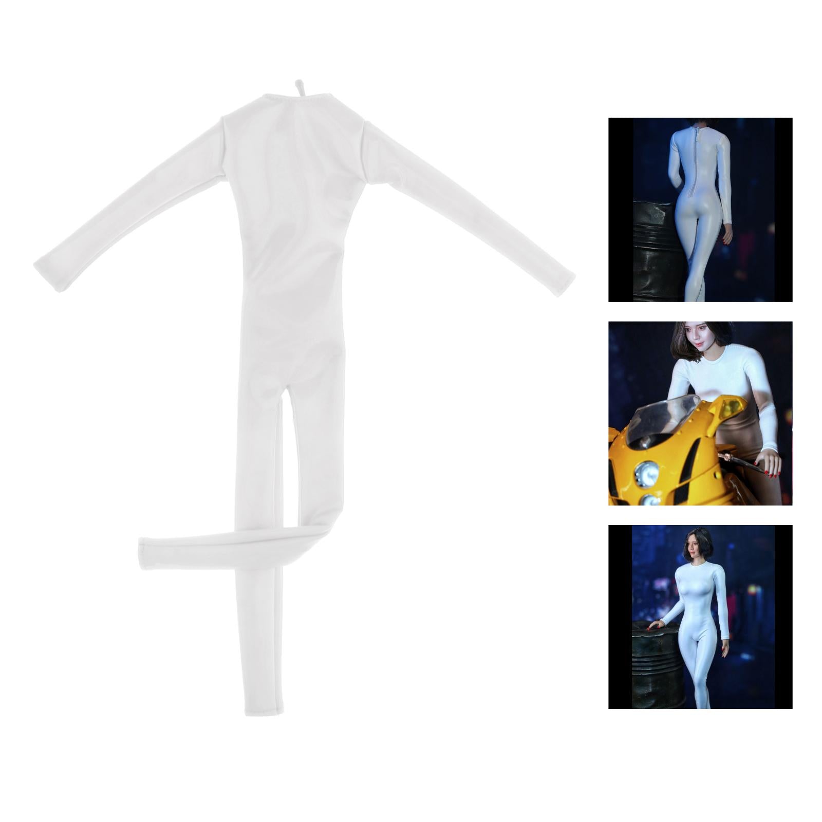 1/6 Long Sleeve Tight Fitting Clothes for 12" DID Figures Accs PU White