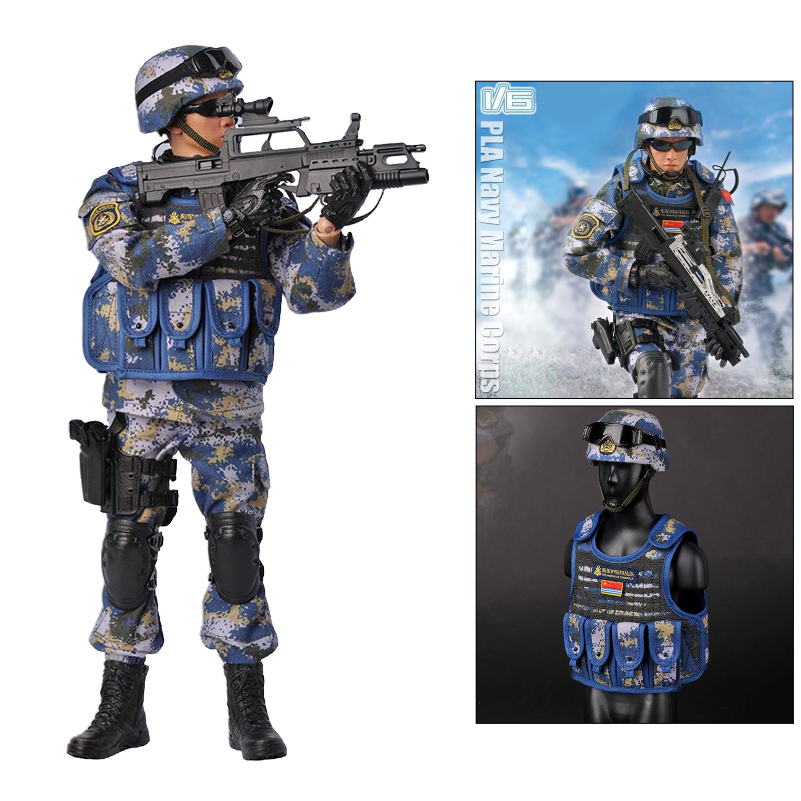 1:6 Action Figure with Accessories Army Soldier Doll Toys Children Gift army blue