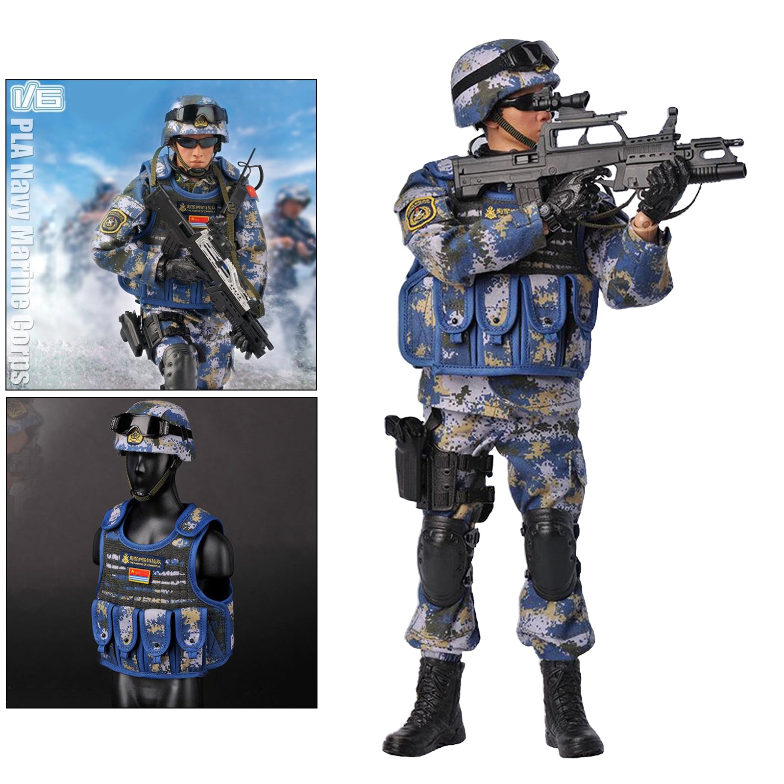 1:6 Action Figure with Accessories Army Soldier Doll Toys Children Gift army blue