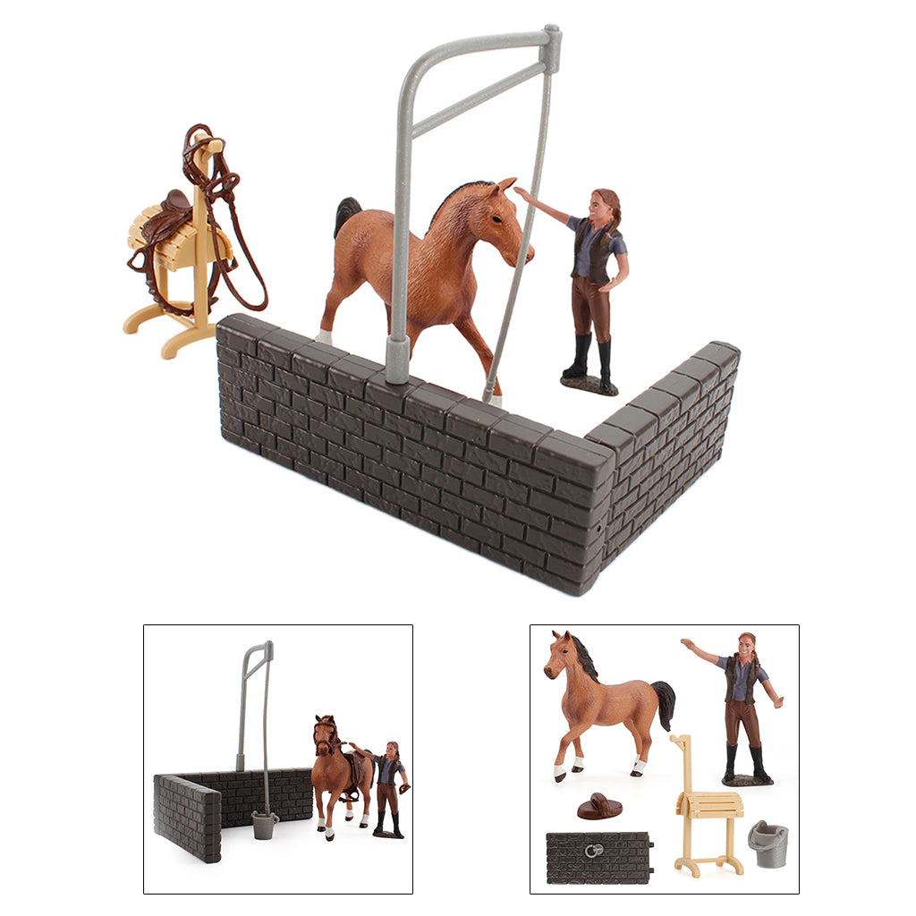 Horse Figure Animal Model Action Figurine Farm Scene Collector Toy Decor