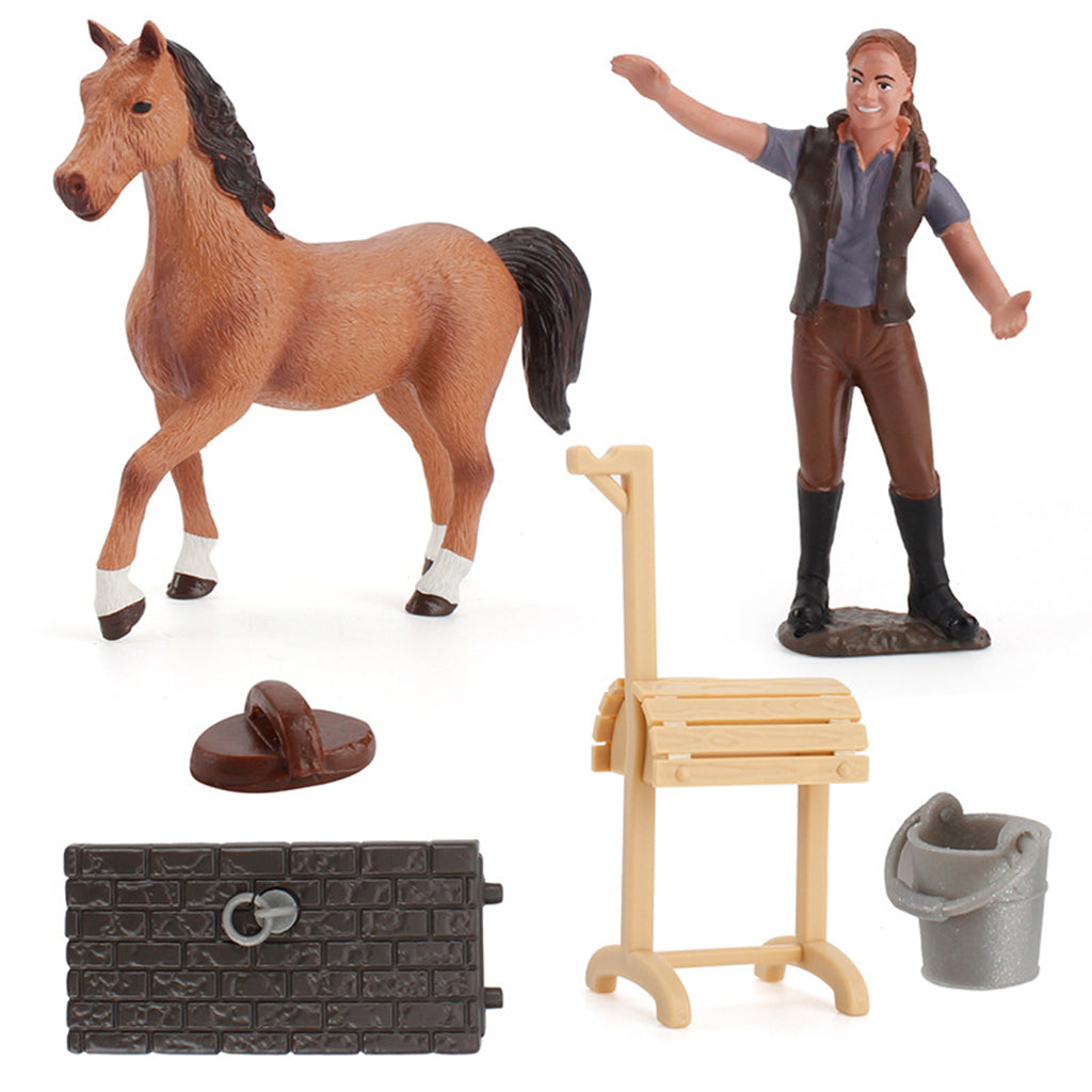 Horse Figure Animal Model Action Figurine Farm Scene Collector Toy Decor