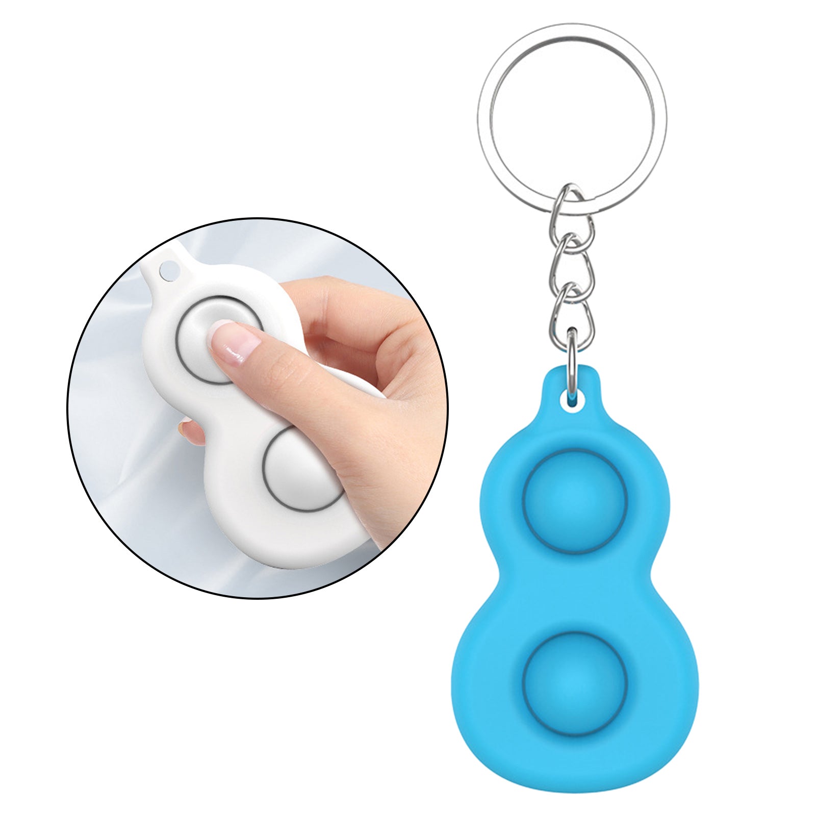 Silicone Fat Brain Toys Fidget Keychain Stress Relief Focus Sensory Toy blue