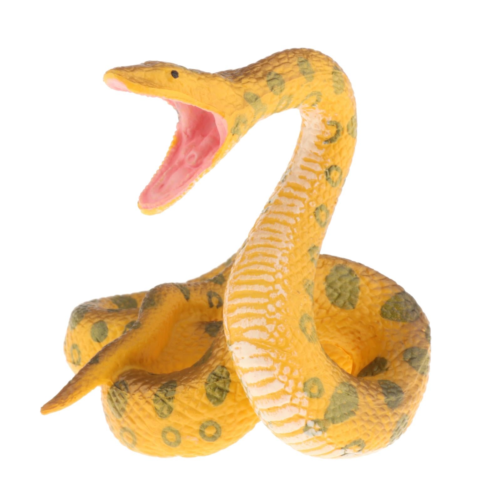 Plastic Snake Figurines Toys Collector for Kids Bag Filler Gift Gold python