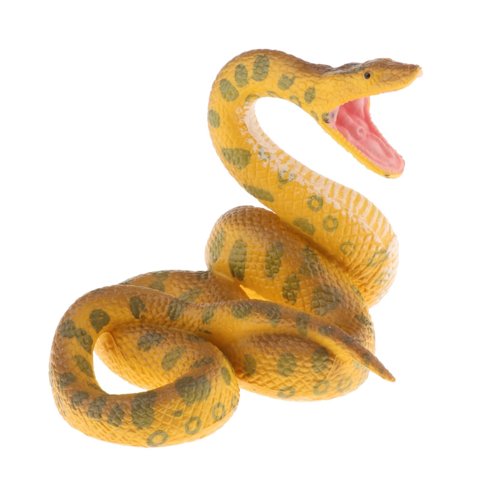 Plastic Snake Figurines Toys Collector for Kids Bag Filler Gift Gold python