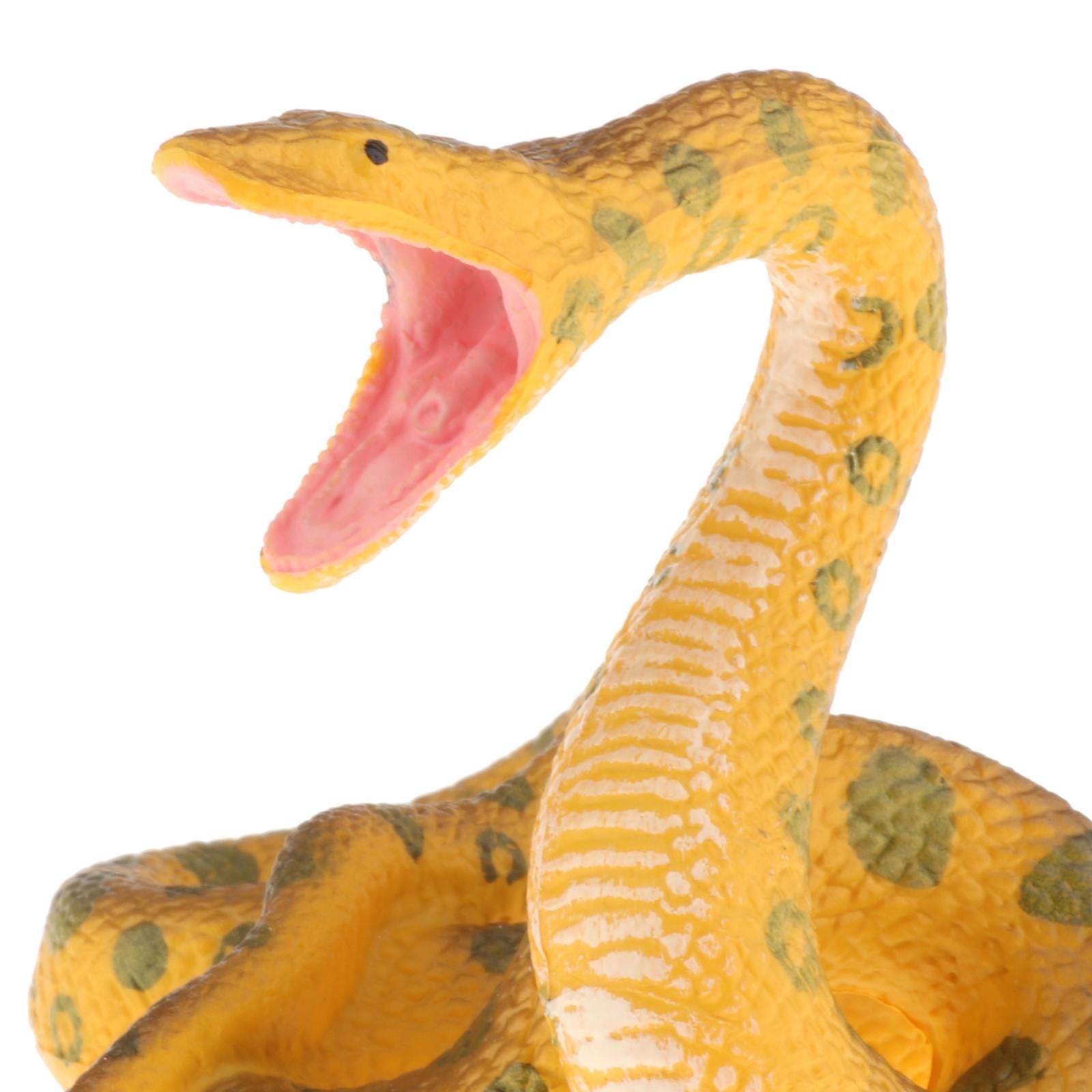 Plastic Snake Figurines Toys Collector for Kids Bag Filler Gift Gold python