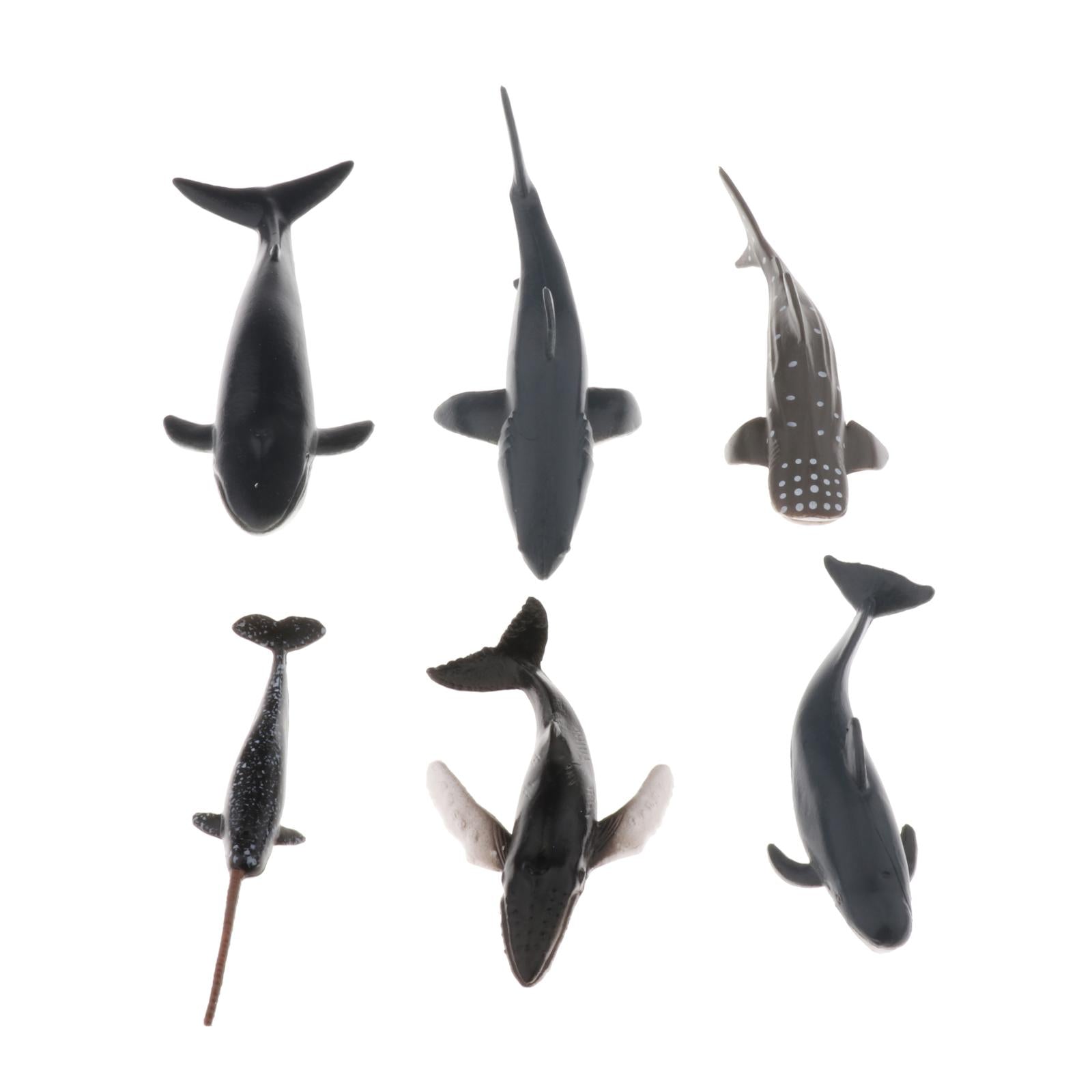 Solid Plastic Lifelike Sea Creature Figures Mini Whale Figurines Models Bulk