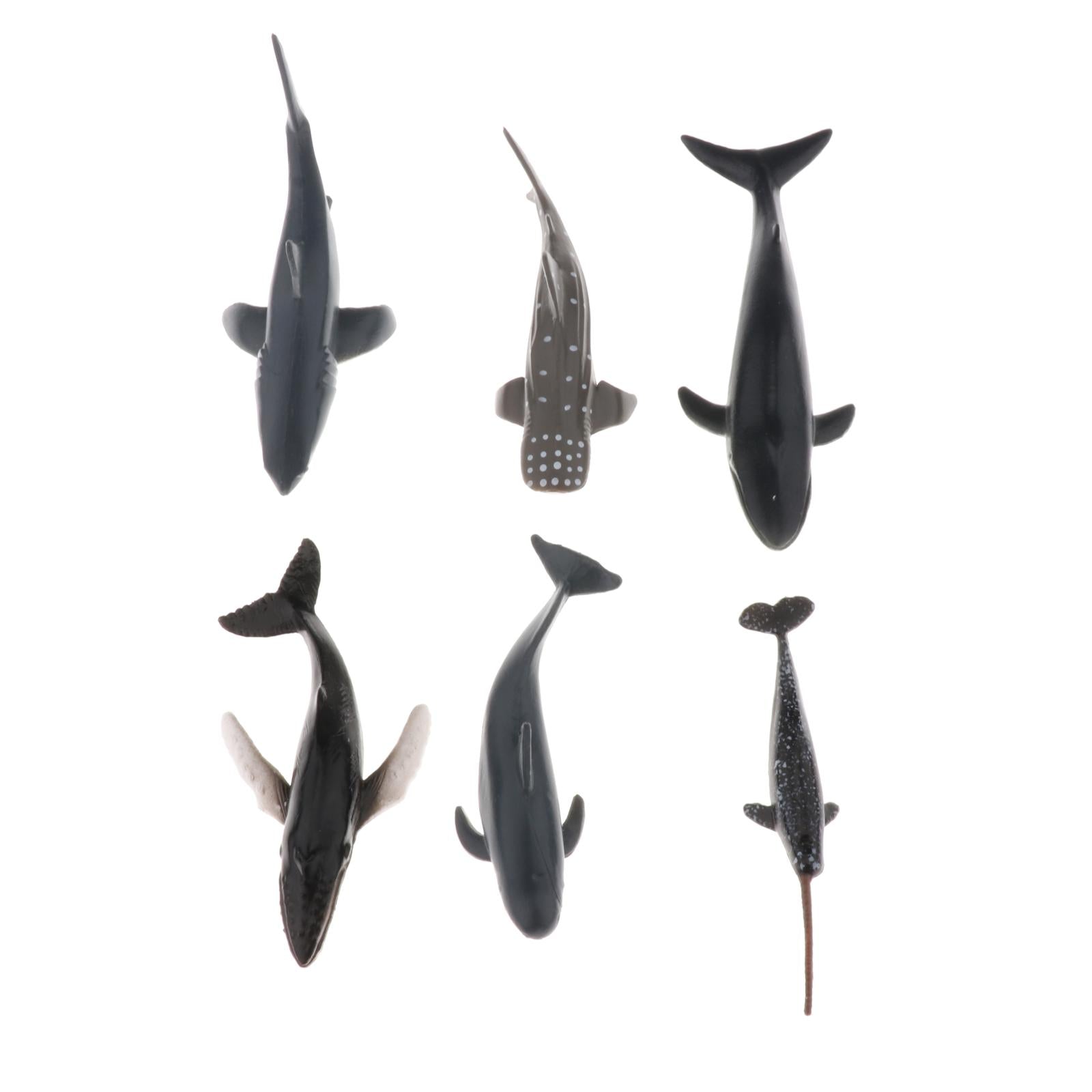 Solid Plastic Lifelike Sea Creature Figures Mini Whale Figurines Models Bulk
