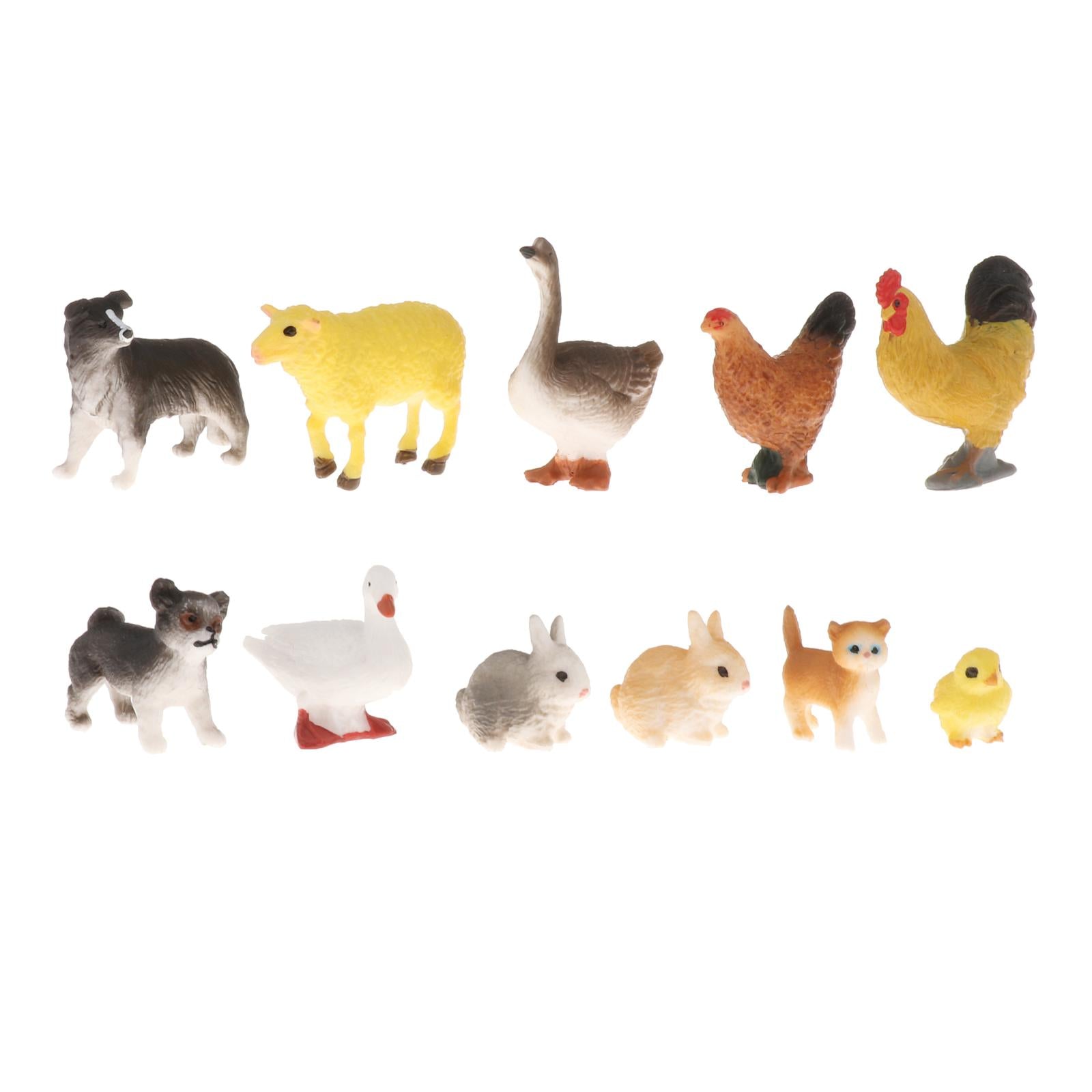 Realistic Mini Livestock Figures Solid Farm Animal Figurines Party Favors