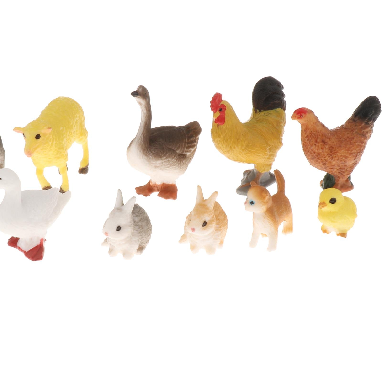 Realistic Mini Livestock Figures Solid Farm Animal Figurines Party Favors