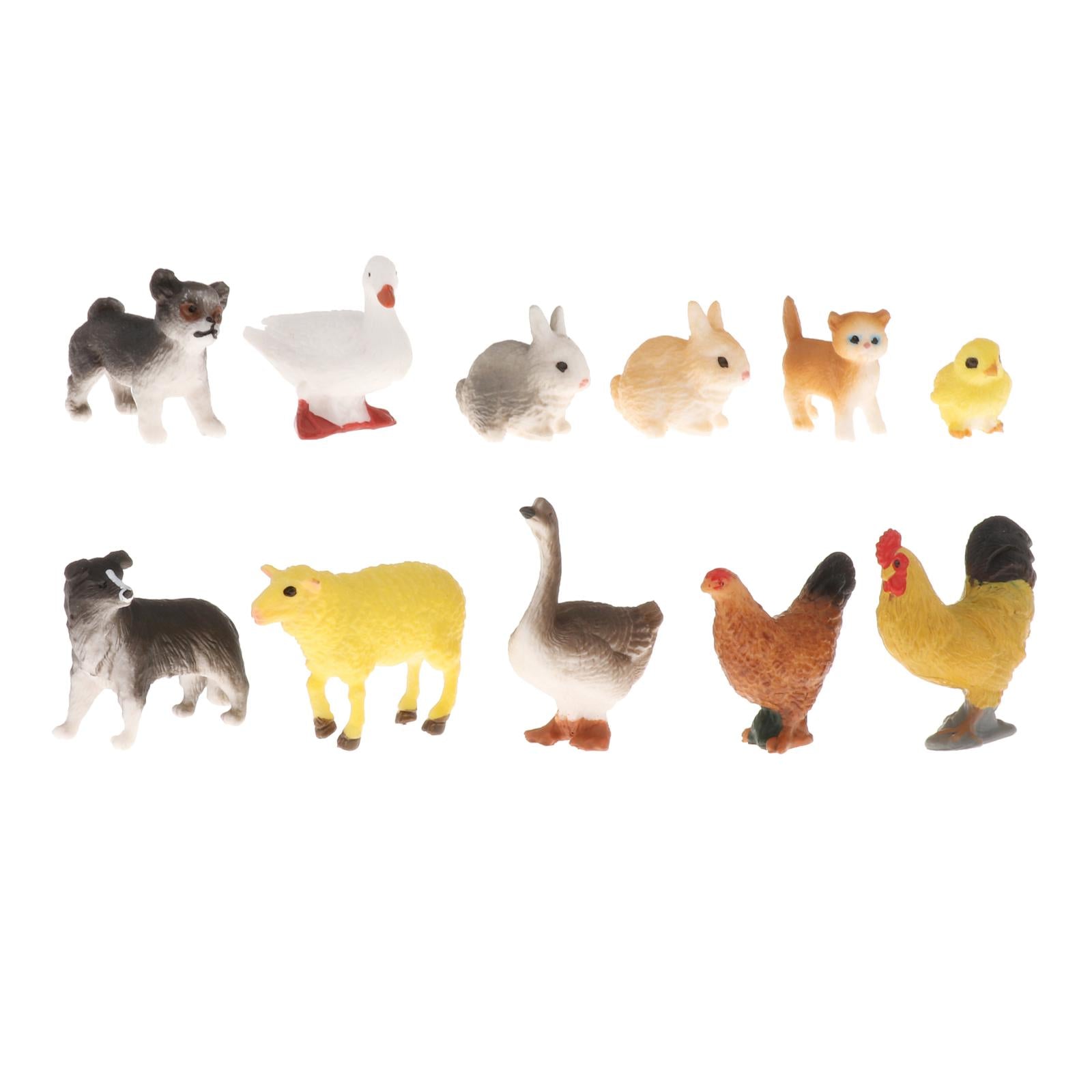 Realistic Mini Livestock Figures Solid Farm Animal Figurines Party Favors