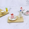 1/12 Miniatures Dollhouse Play Food Cake Dollhouse Decor Strawberry Cake