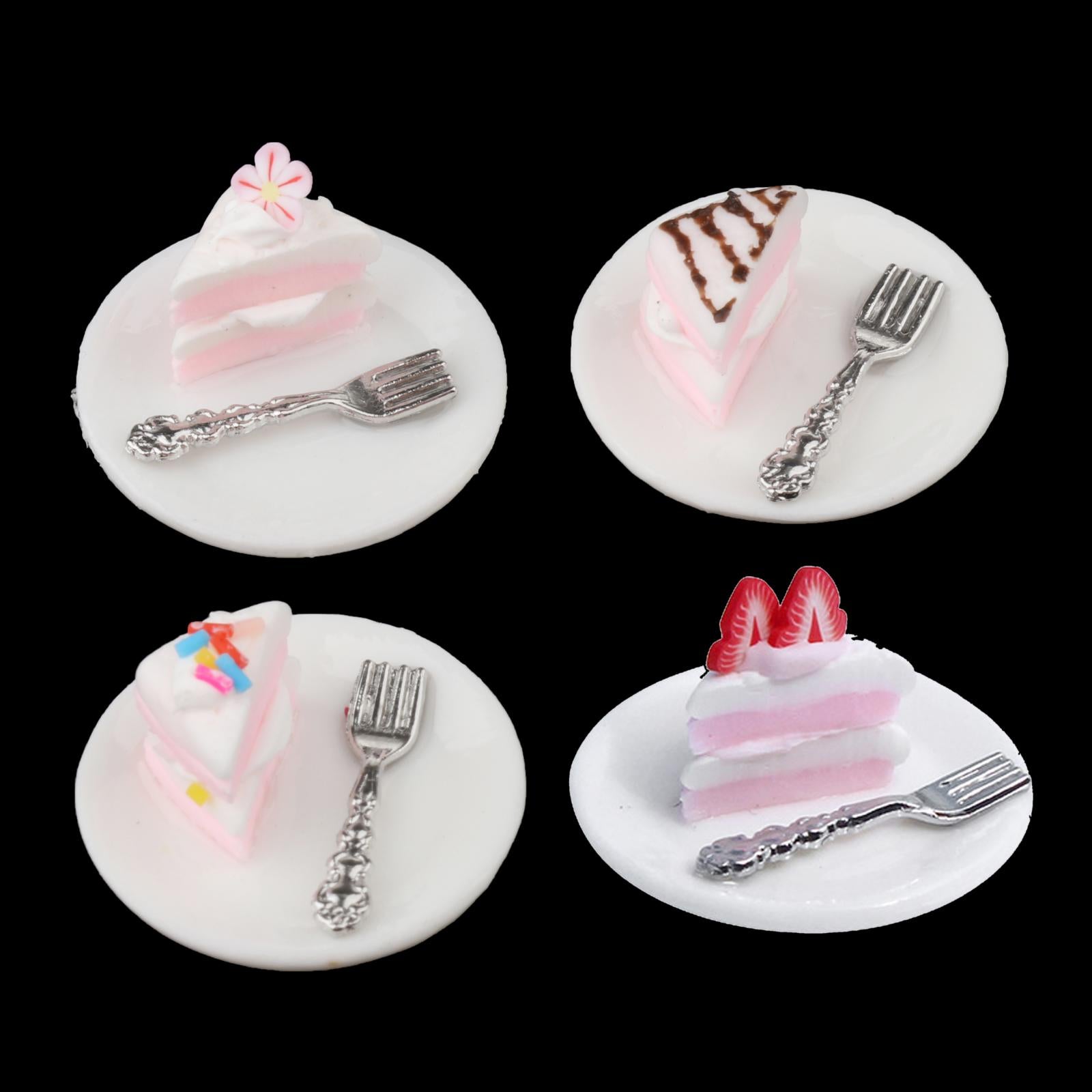 1/12 Miniatures Dollhouse Play Food Cake Dollhouse Decor Strawberry Cake