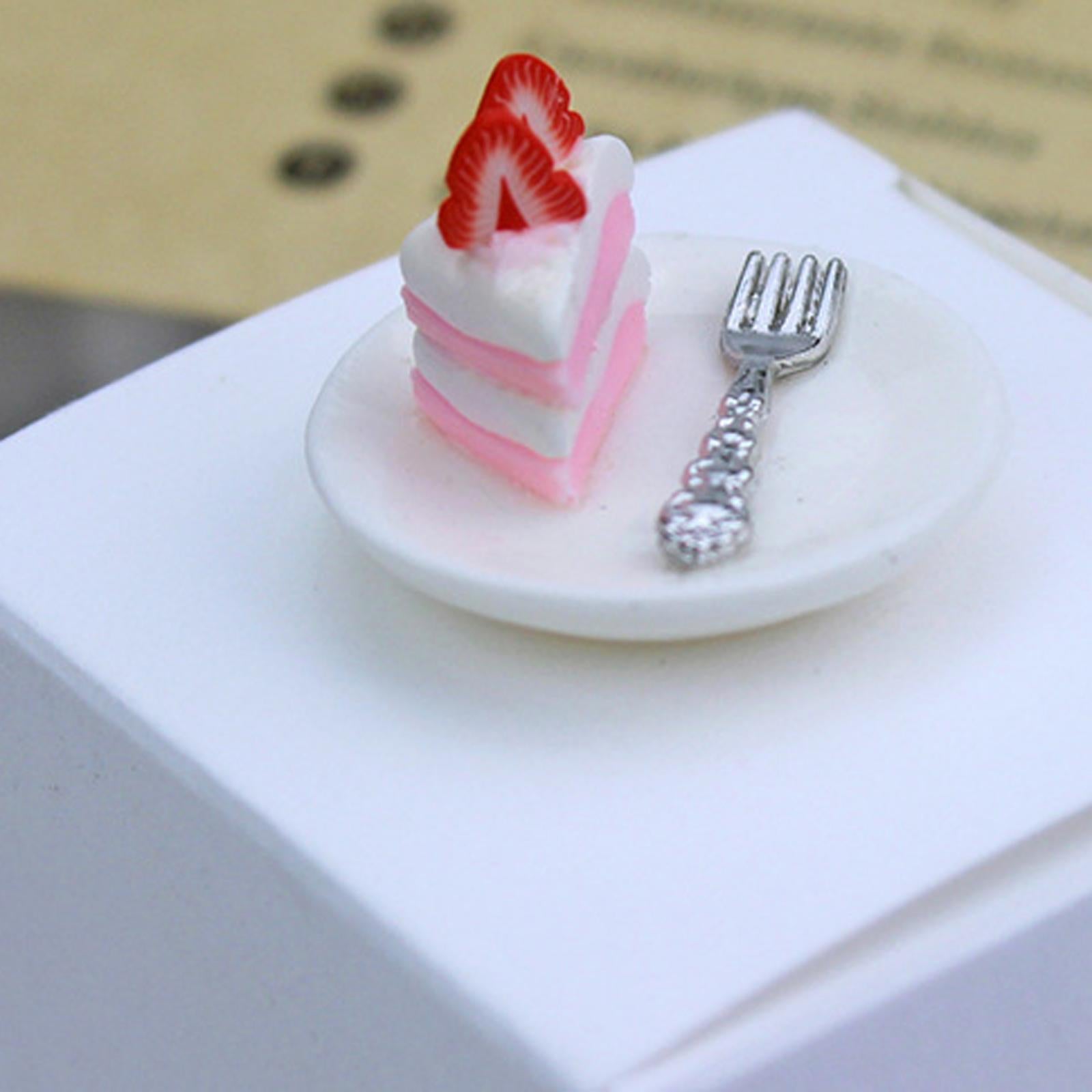 1/12 Miniatures Dollhouse Play Food Cake Dollhouse Decor Strawberry Cake